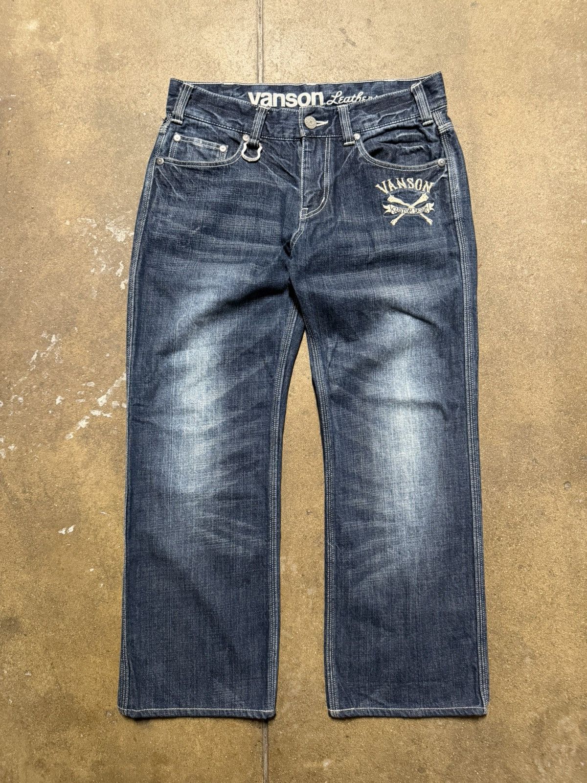Vanson Leathers Vanson leathers rare embroidered skull denim 30 Size US 30 / EU 46 - 7 Thumbnail