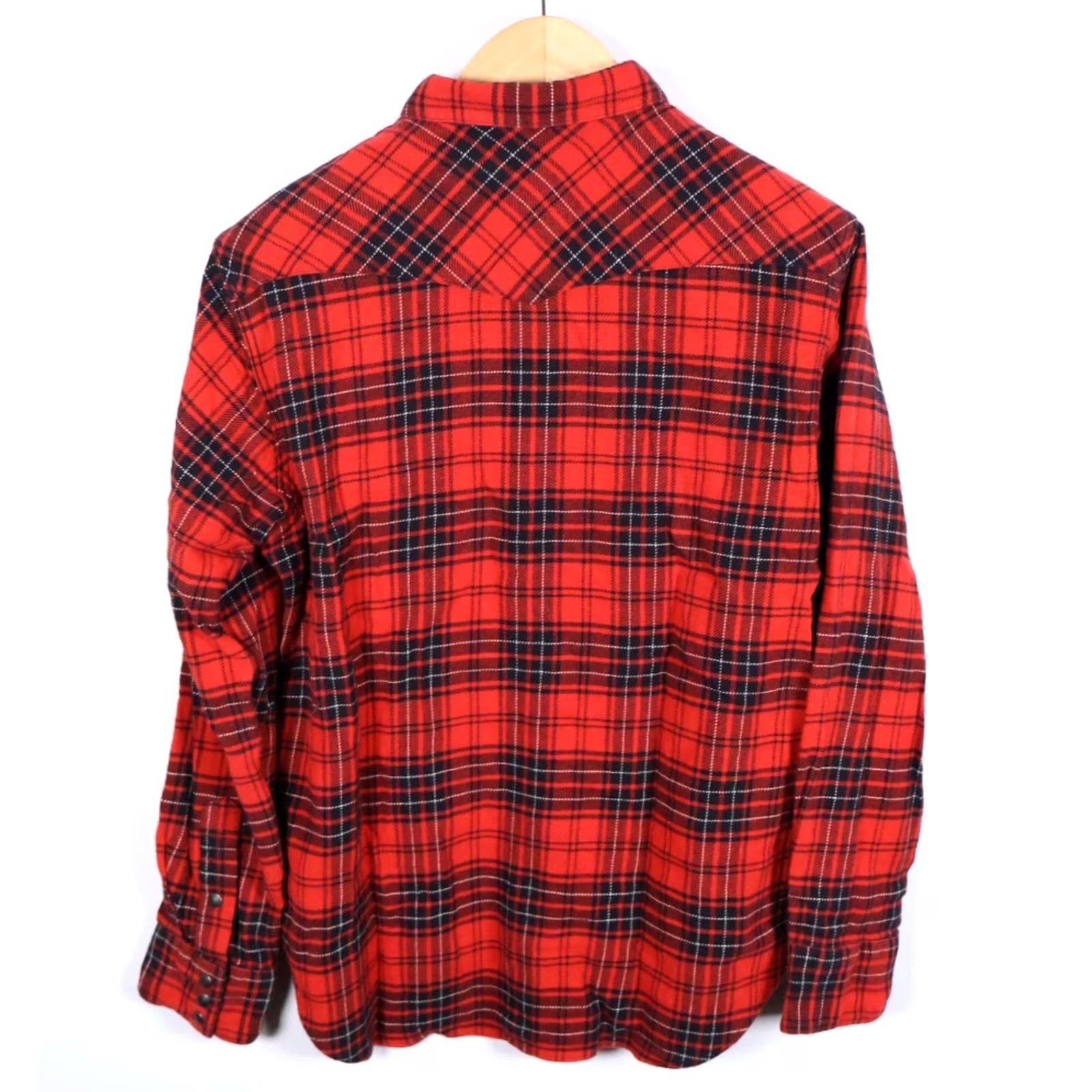 Polo Ralph Lauren Polo Ralph Lauren Shirt Mens Large Red Black Plaid Flannel Snap Western Style Slim Fit Button-Up Casual Workwear Size US L / EU 52-54 / 3 - 2 Thumbnail