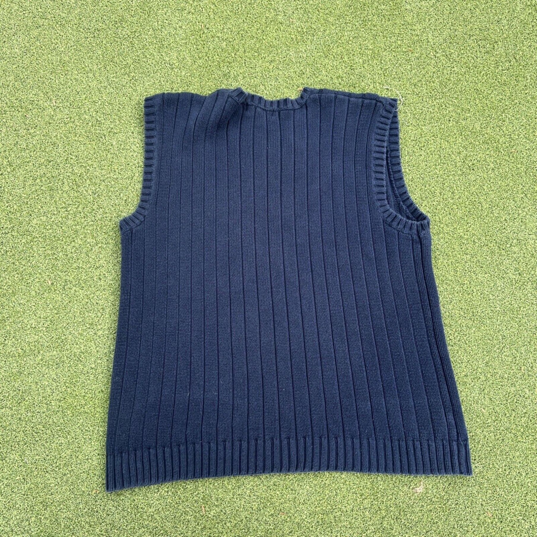 Polo Ralph Lauren Polo Ralph Lauren Vest Mens Xl V-Neck Knit Pullover Sweater Ribbed Navy Blue Size US XL / EU 56 / 4 - 8 Thumbnail
