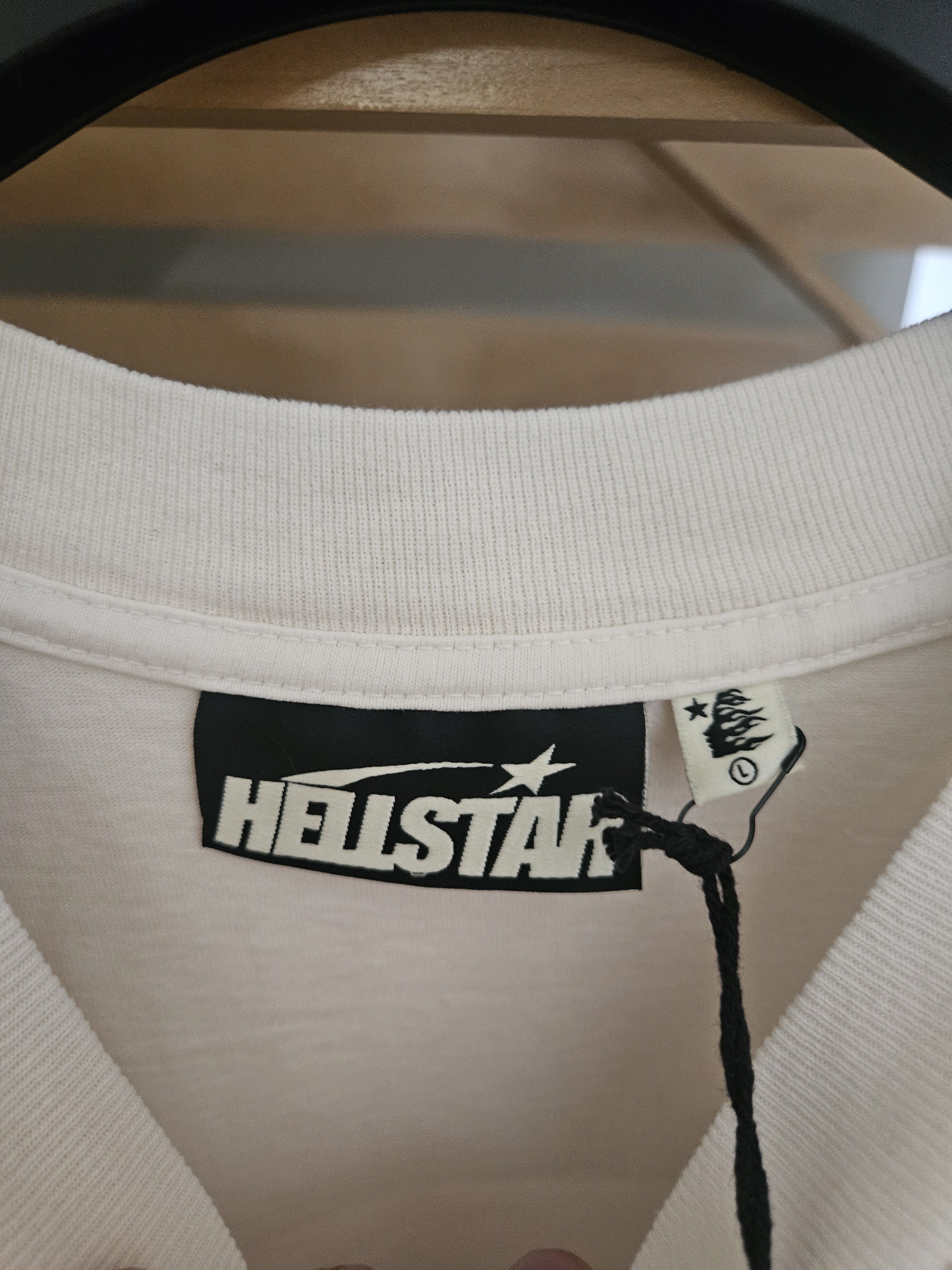 HELLSTAR Classic Rhinestone Logo White T Shirt Size US L / EU 52-54 / 3 - 5 Thumbnail