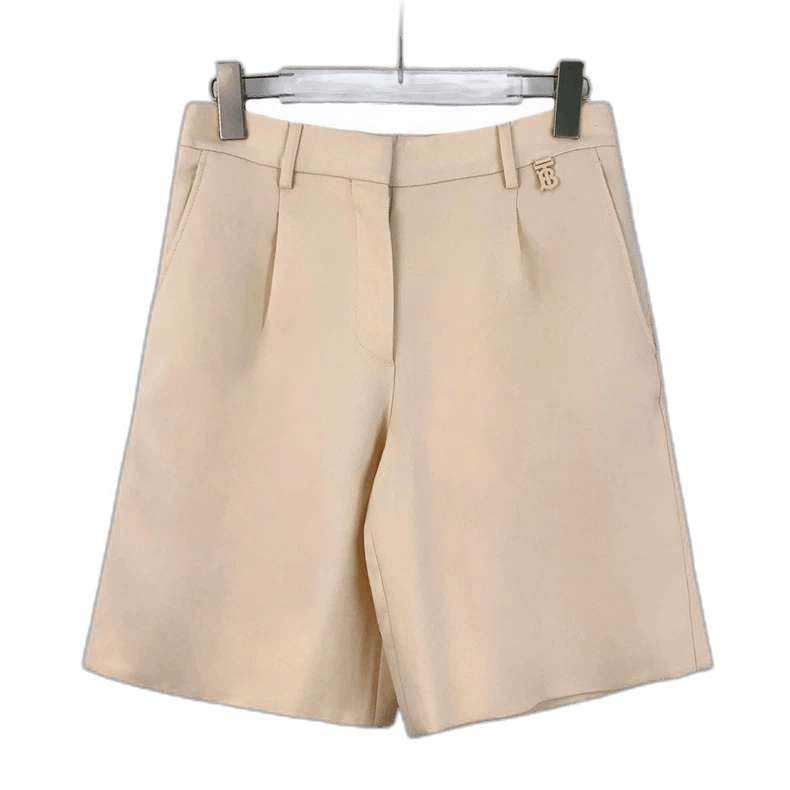 Burberry Burberry Beige Logo Wool Relaxed Shorts Size 36" / US 14 / IT 50 - 1 Thumbnail