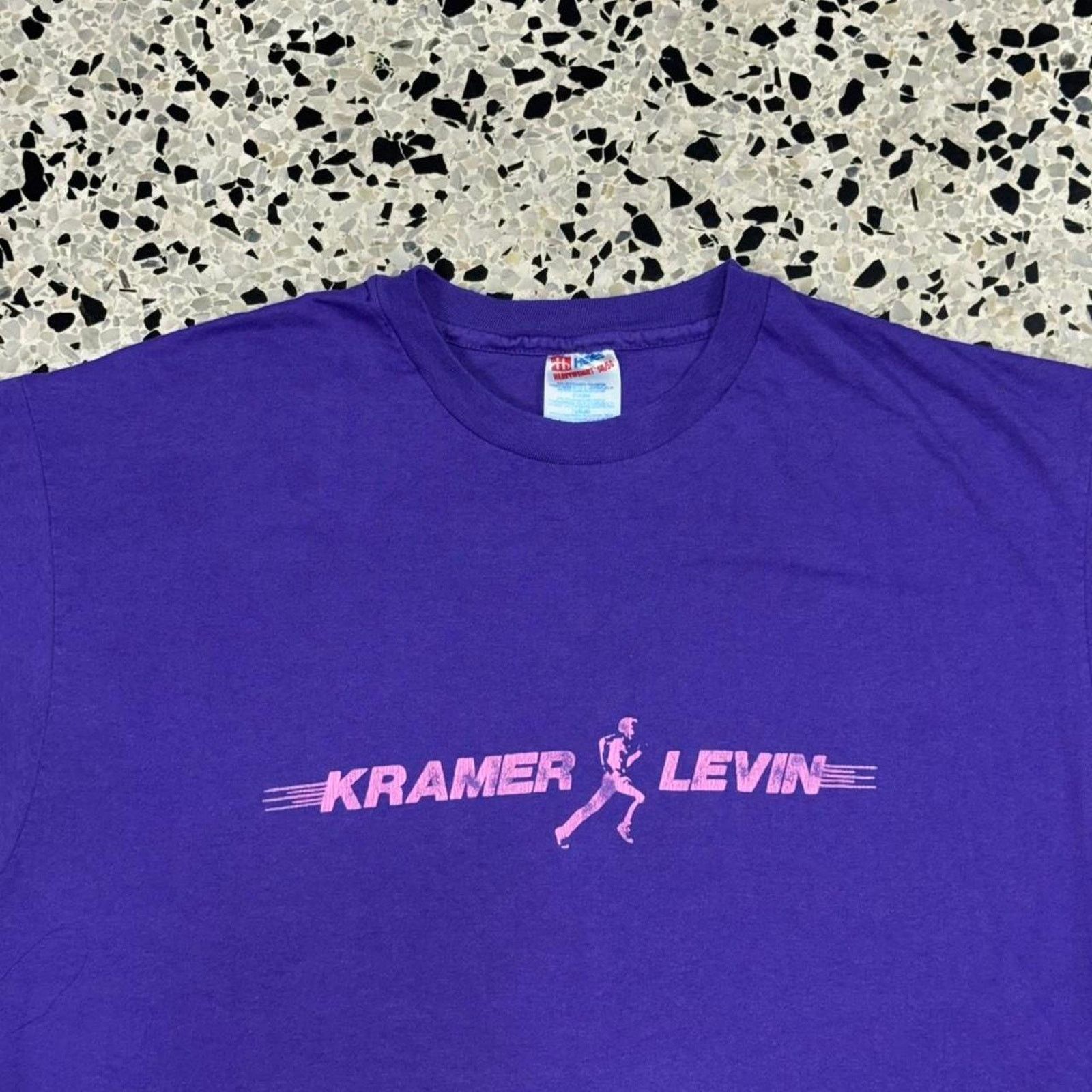 Hanes × Vintage VINTAGE 90S SINGLE STITCH KRAMER LEVIN LAW FIRM RUNNING TEE: Size US XL / EU 56 / 4 - 3 Thumbnail