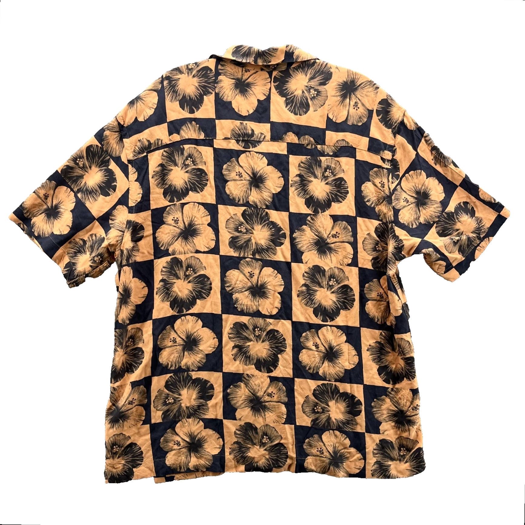 H&M H&M Hawaiian Shirt Men Medium Orange Floral Hibiscus Surf Skate Y2K Preppy Beach Size US M / EU 48-50 / 2 - 2 Thumbnail