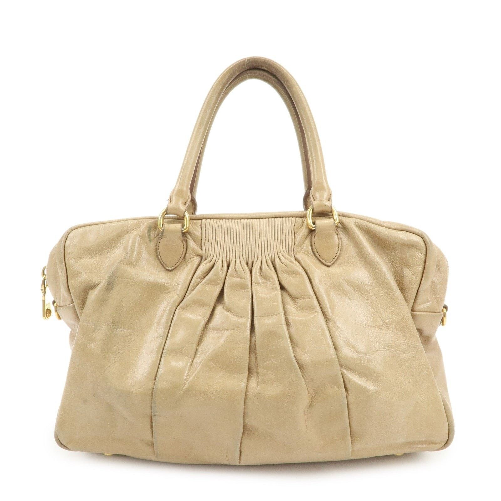 Miu Miu Miu Miu Nappa Leather Satchel Tan Size ONE SIZE - 1 Thumbnail