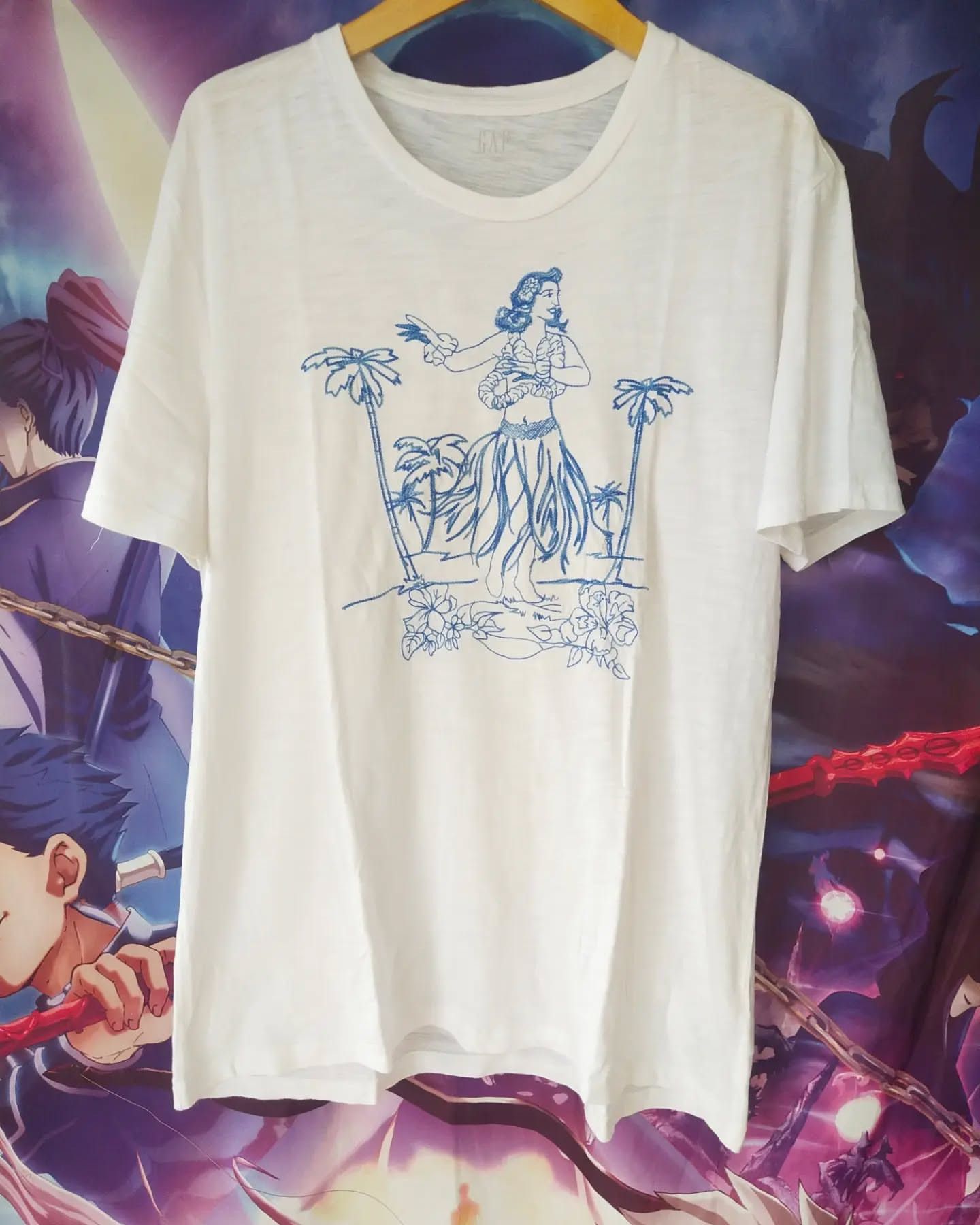 Gap GAP Girl Hawaii Dancing Graphic White Embroidery Tees Size US L / EU 52-54 / 3 - 1 Thumbnail