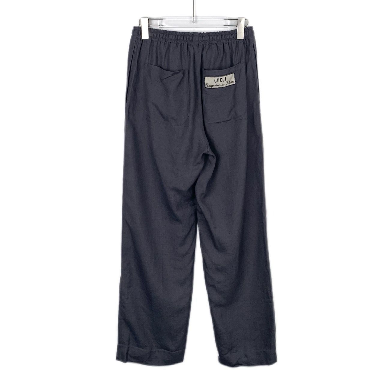 Gucci Gucci Mens Gray Linen Pants With Elastic Waistband & Drawstr Size US 32 / EU 48 - 2 Thumbnail