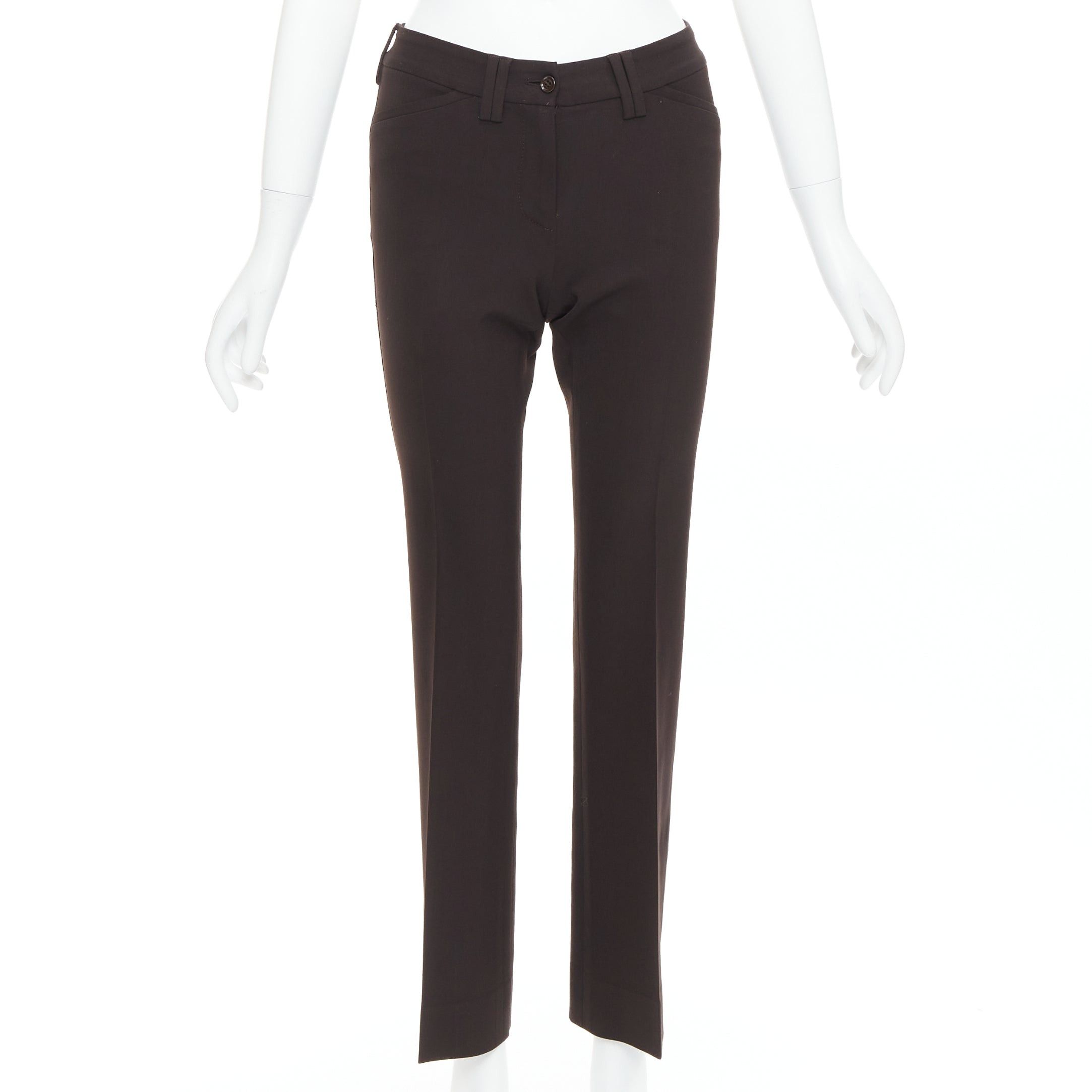 Dolce & Gabbana DOLCE GABBANA Vintage dark brown cropped pants IT36 XXS Size 25" / US 0 / IT 36 - 1 Thumbnail