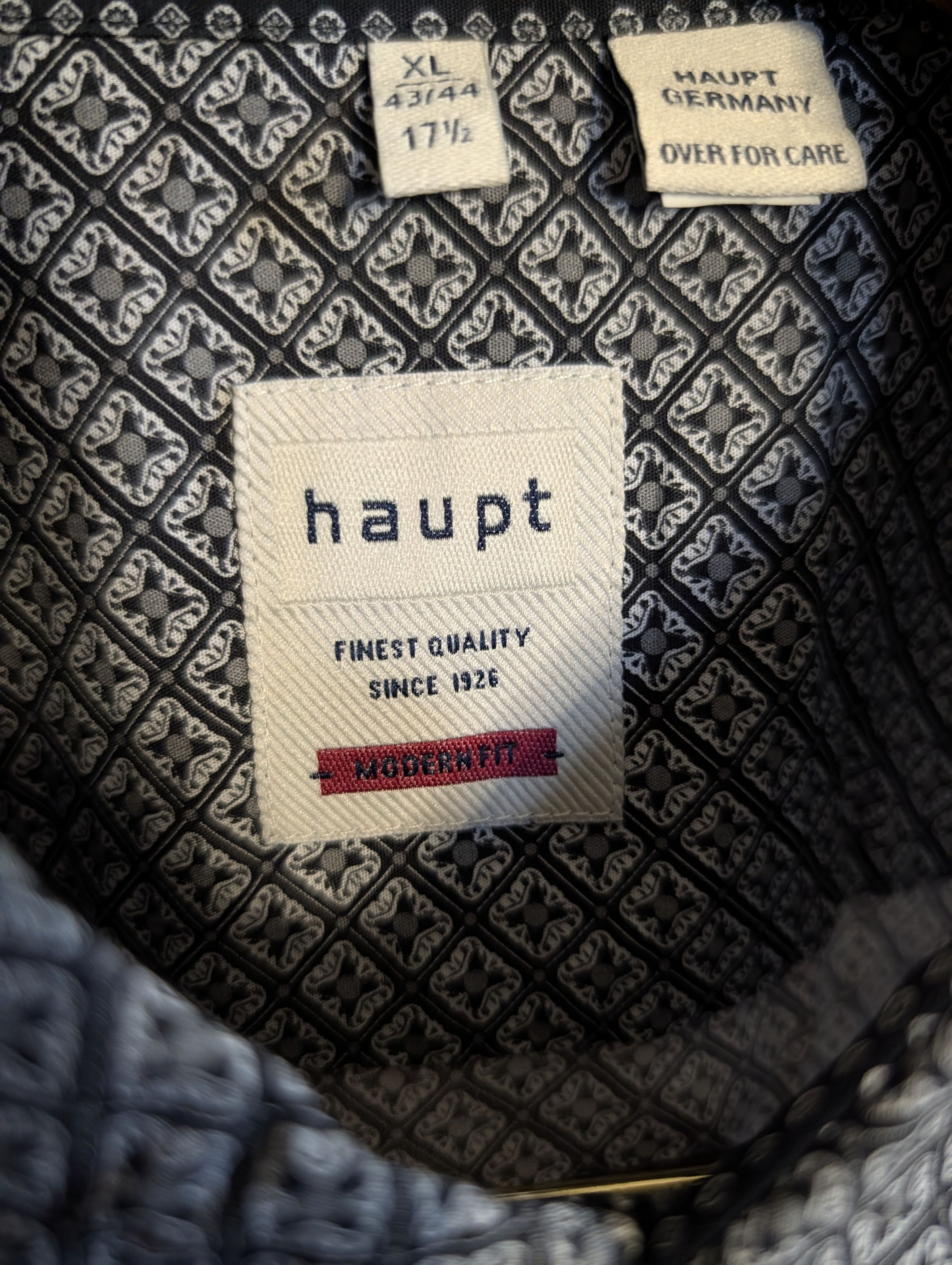Haupt Gray/blue psychedelic patterned cotton dress shirt XL Size US XL / EU 56 / 4 - 9 Thumbnail