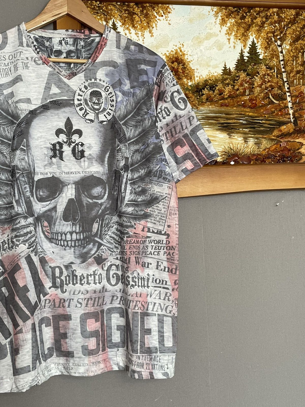 Vintage Affliction Rock Revival Skull Tribal All Over Print Tee y2k Size US L / EU 52-54 / 3 - 4 Thumbnail