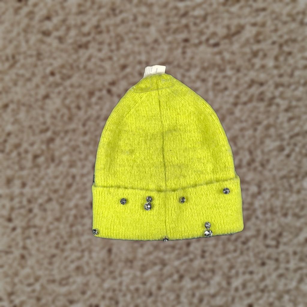 Vintage A New Day Beanie Toque Women One Size Neon Green Knit Jewel 100% Polyester NEW Size ONE SIZE - 1 Thumbnail