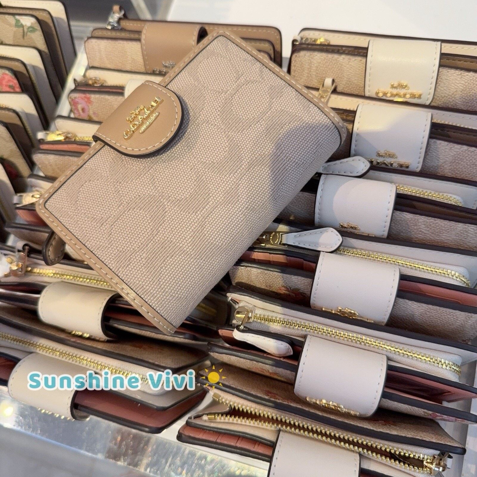 Coach NWT Coach Medium Corner Zip Wallet CAO98 Im/Dark Natural Size ONE SIZE - 1 Thumbnail