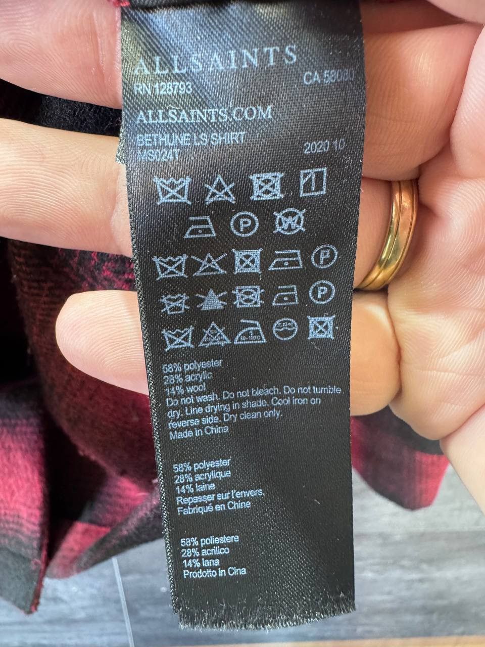 Allsaints Allsaints Bethune LS Shirt Men’s Size M Size US M / EU 48-50 / 2 - 10 Thumbnail