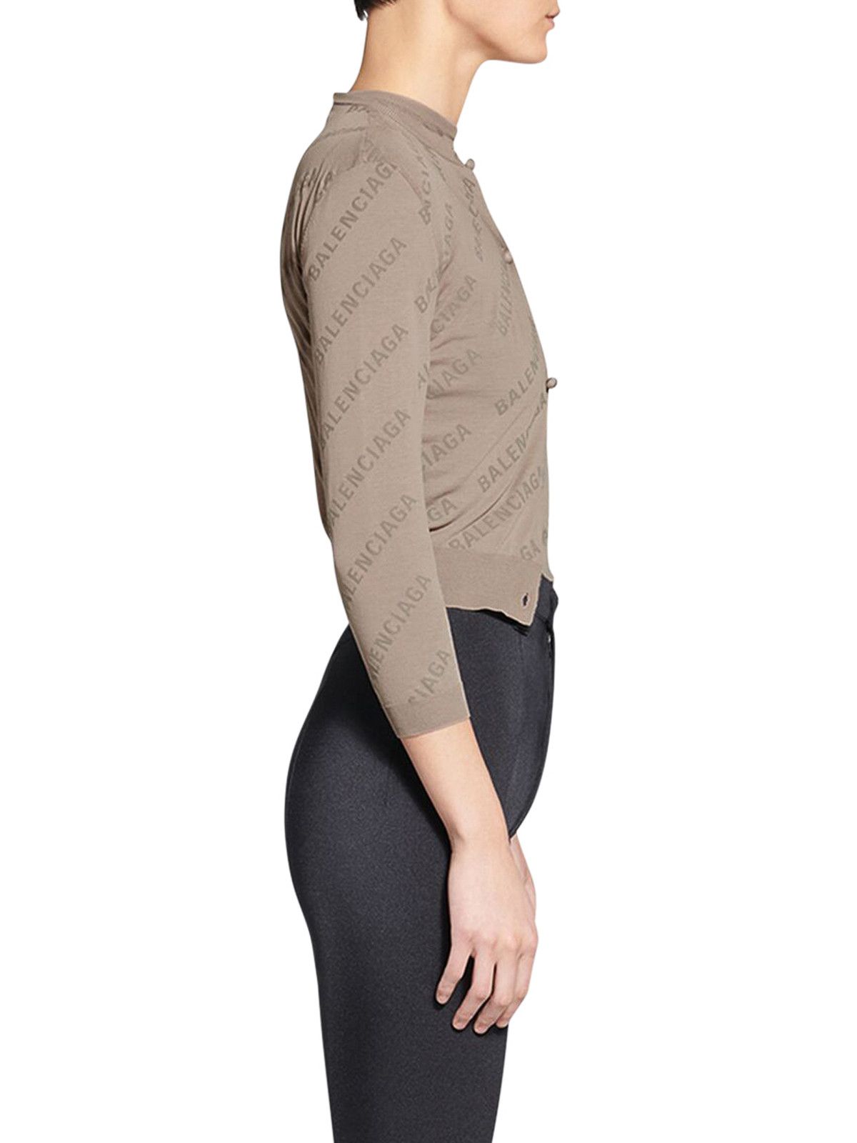 o1y0625 Logo Cardigan in Taupe