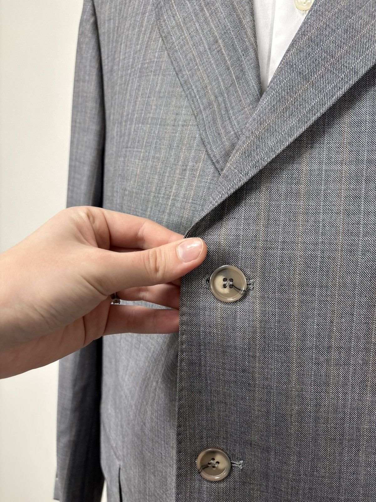 Other Bespoke Dormeuil Men’s 2-Piece Grey Pinstripe Wool Suit Size 52R - 6 Thumbnail