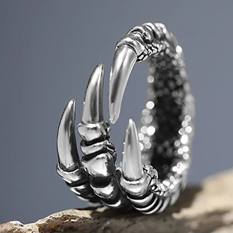 Other Vintage Silver Dragon Claw Adjustable Opening Ring Size ONE SIZE - 1 Thumbnail