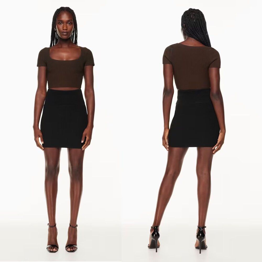 Other New Babaton Sculpt Knit Mini Black Skirt Size M Size 30" / US 8 / IT 44 - 1 Thumbnail