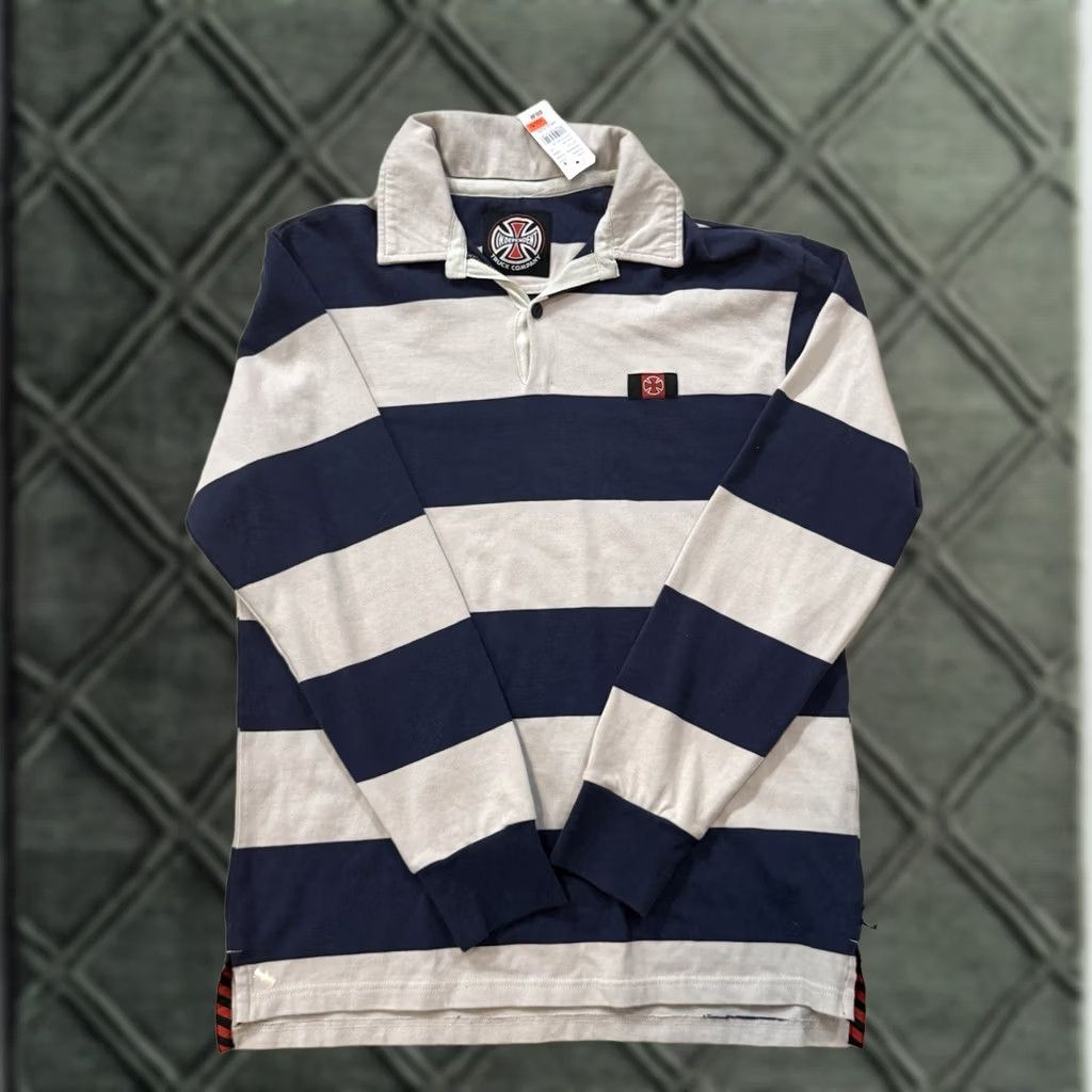 Vintage VINTAGE Independent Polo Shirt Long Sleeve Rugby Gray M World Industries Unisex Adults Medium Shirt Mens Girls Size US M / EU 48-50 / 2 - 1 Thumbnail