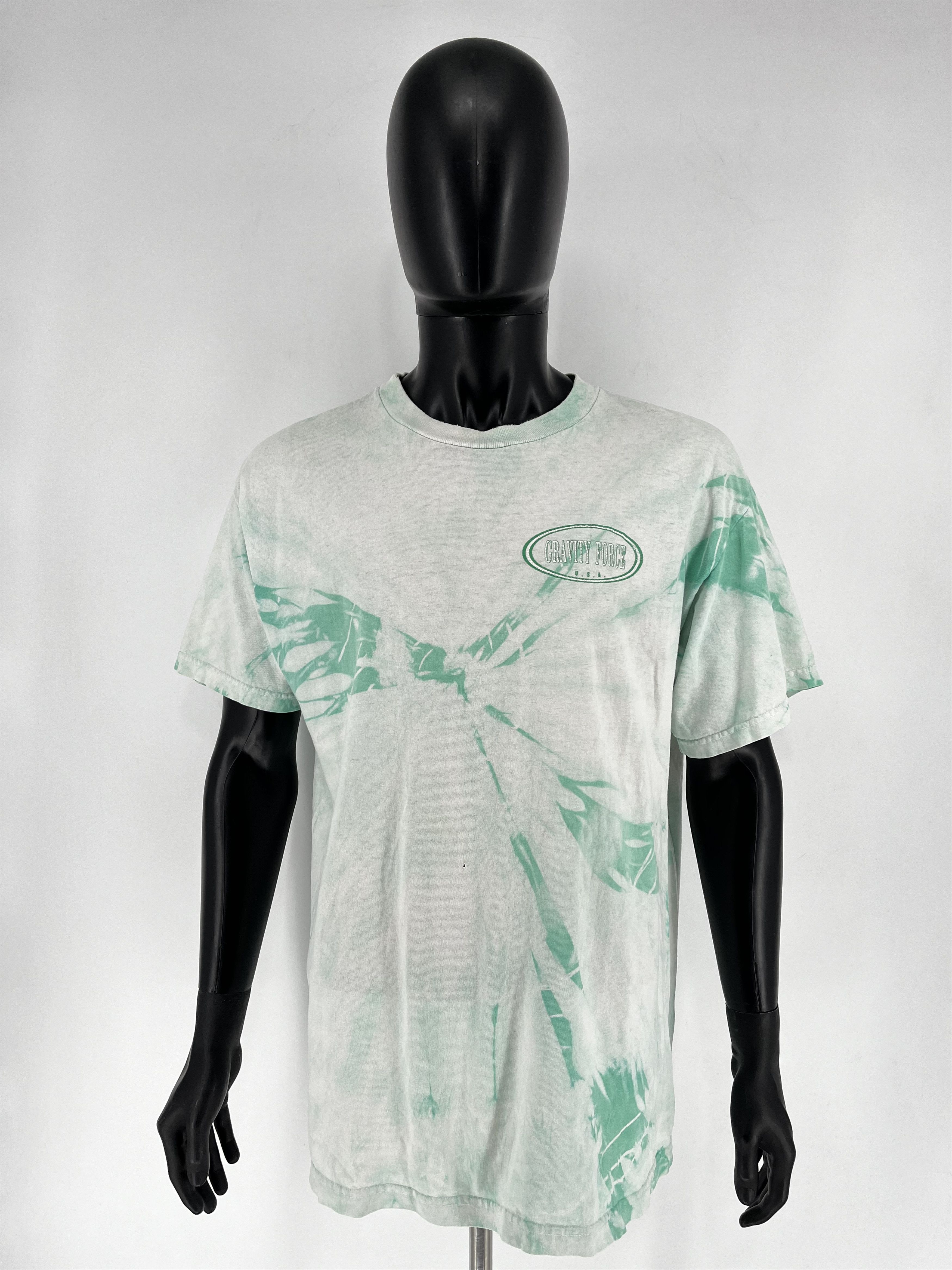 Vintage Vintage 90s Gravity Force Big Logo Full Print Tie-Dye Shirt Size US L / EU 52-54 / 3 - 1 Thumbnail