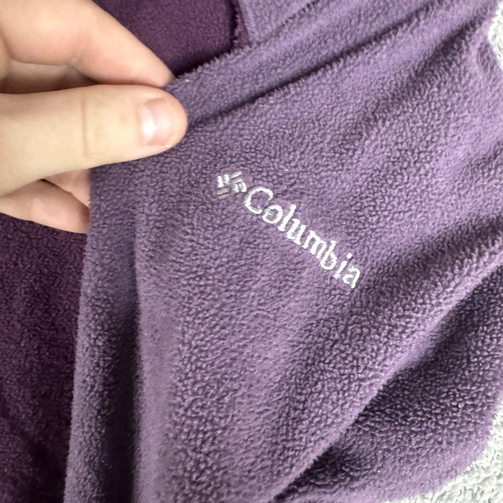 Vintage Columbia Womens Medium Purple 1/4 Zip Fleece Mock Neck Hiking Pullover Shirt Size M / US 6-8 / IT 42-44 - 7 Thumbnail