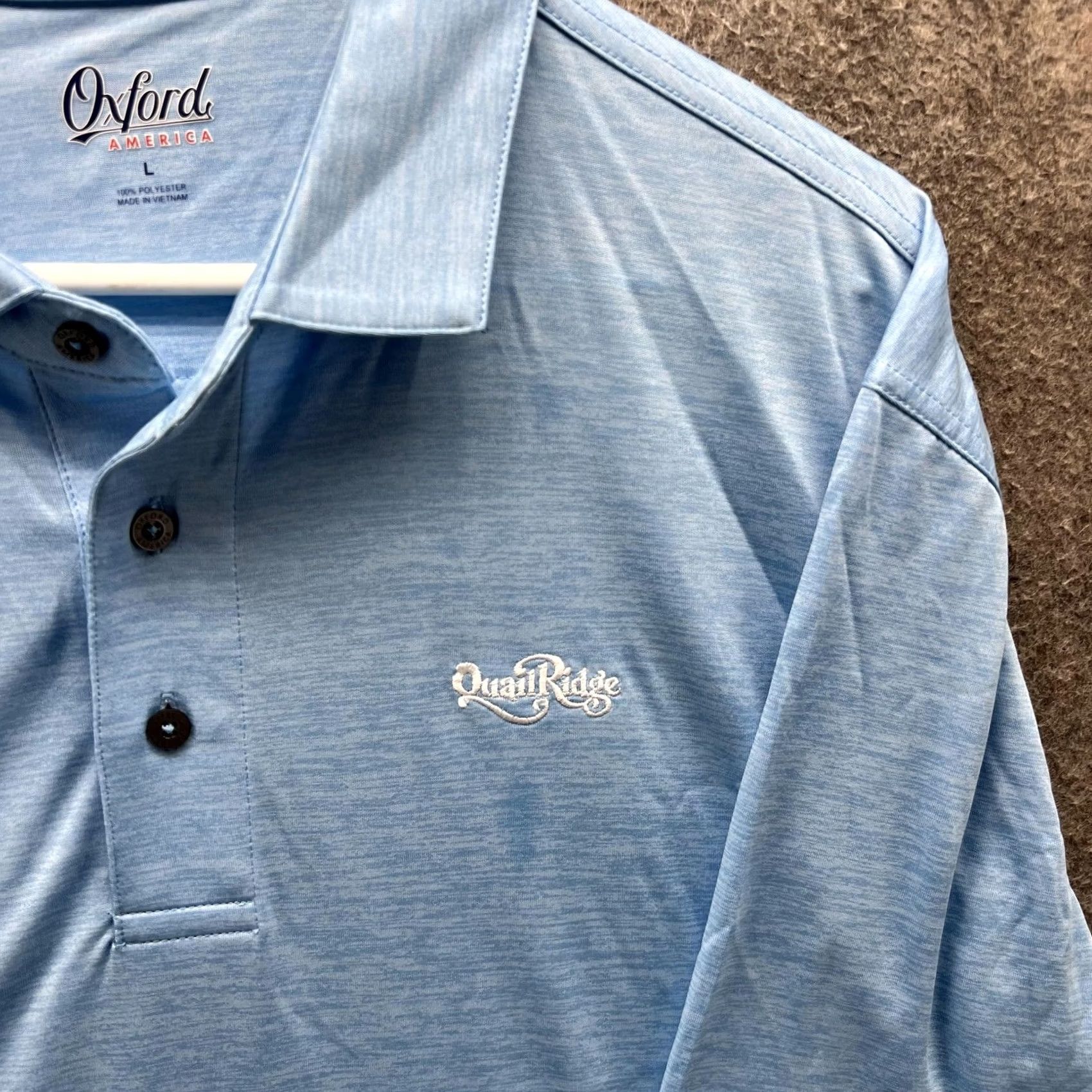 Vintage VINTAGE Oxford America Polo Shirt Mens L Blue Solid Quail Ridge Logo Golf Casual Size US L / EU 52-54 / 3 - 6 Thumbnail
