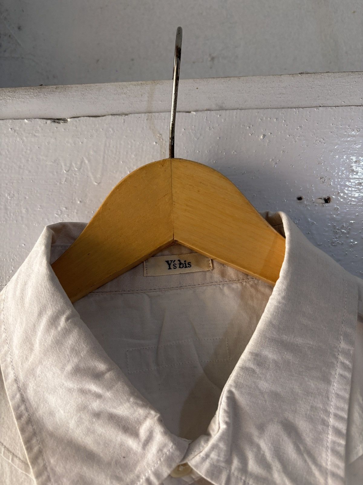 Yohji Yamamoto White Yohji Yamamoto Y’s Bis Half Button Shirts Size US L / EU 52-54 / 3 - 3 Thumbnail