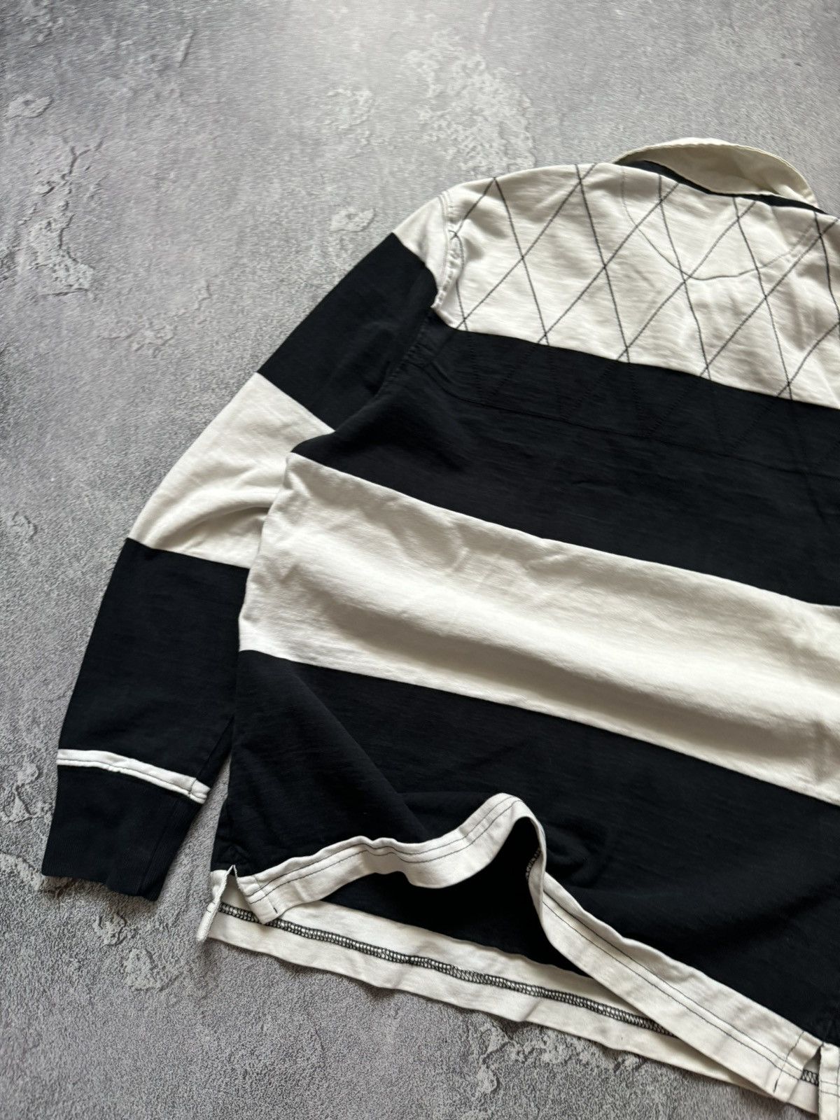 Designer × Vintage Paul kehl M striped big logo rugby 🏉 jersey sweatshirt 00s Size US M / EU 48-50 / 2 - 17 Thumbnail