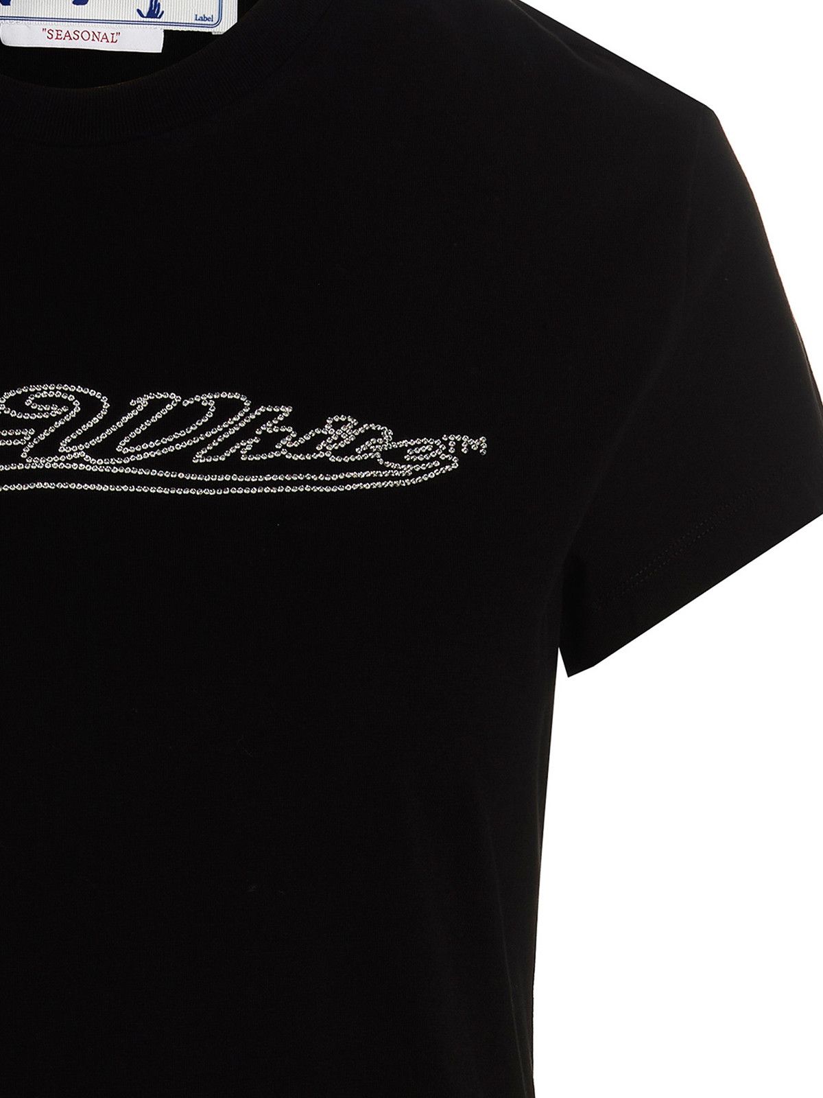 Off-White o1gr1nt0325 Bling Baseball Fitted T-Shirt in Black Size S / US 4 / IT 40 - 3 Thumbnail