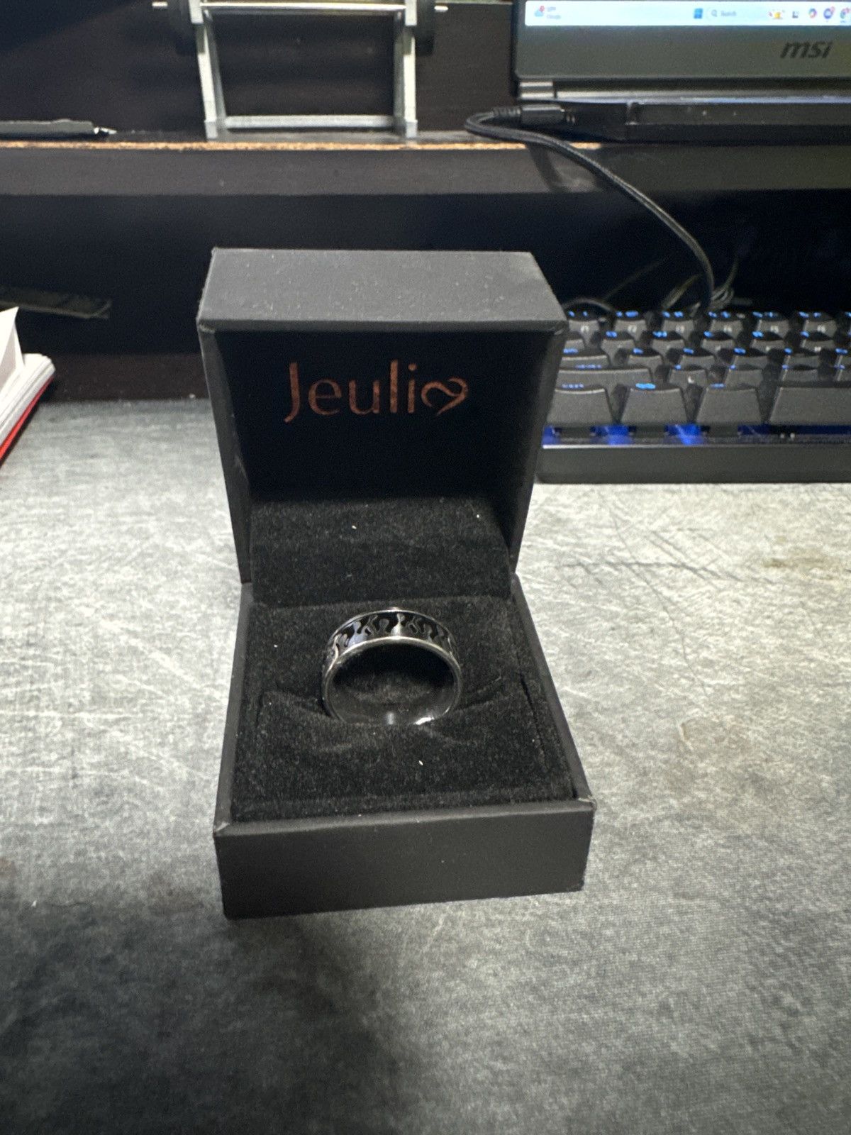 Jewelry × Vintage Sterling steel silver fire ring Size ONE SIZE - 3 Thumbnail