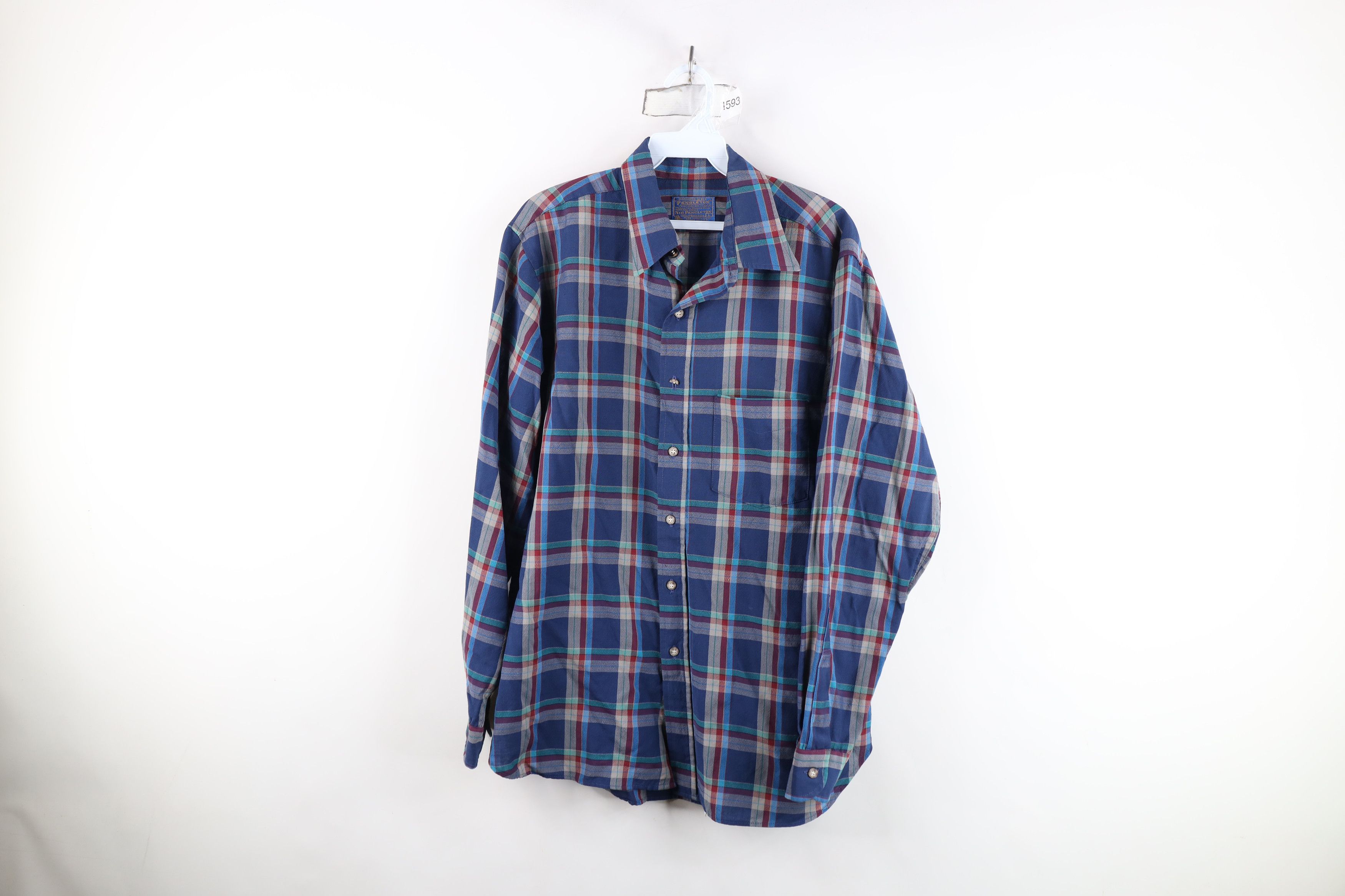 Pendleton Vintage 70s Pendleton Virgin Wool Knit Button Shirt USA Size US L / EU 52-54 / 3 - 1 Thumbnail