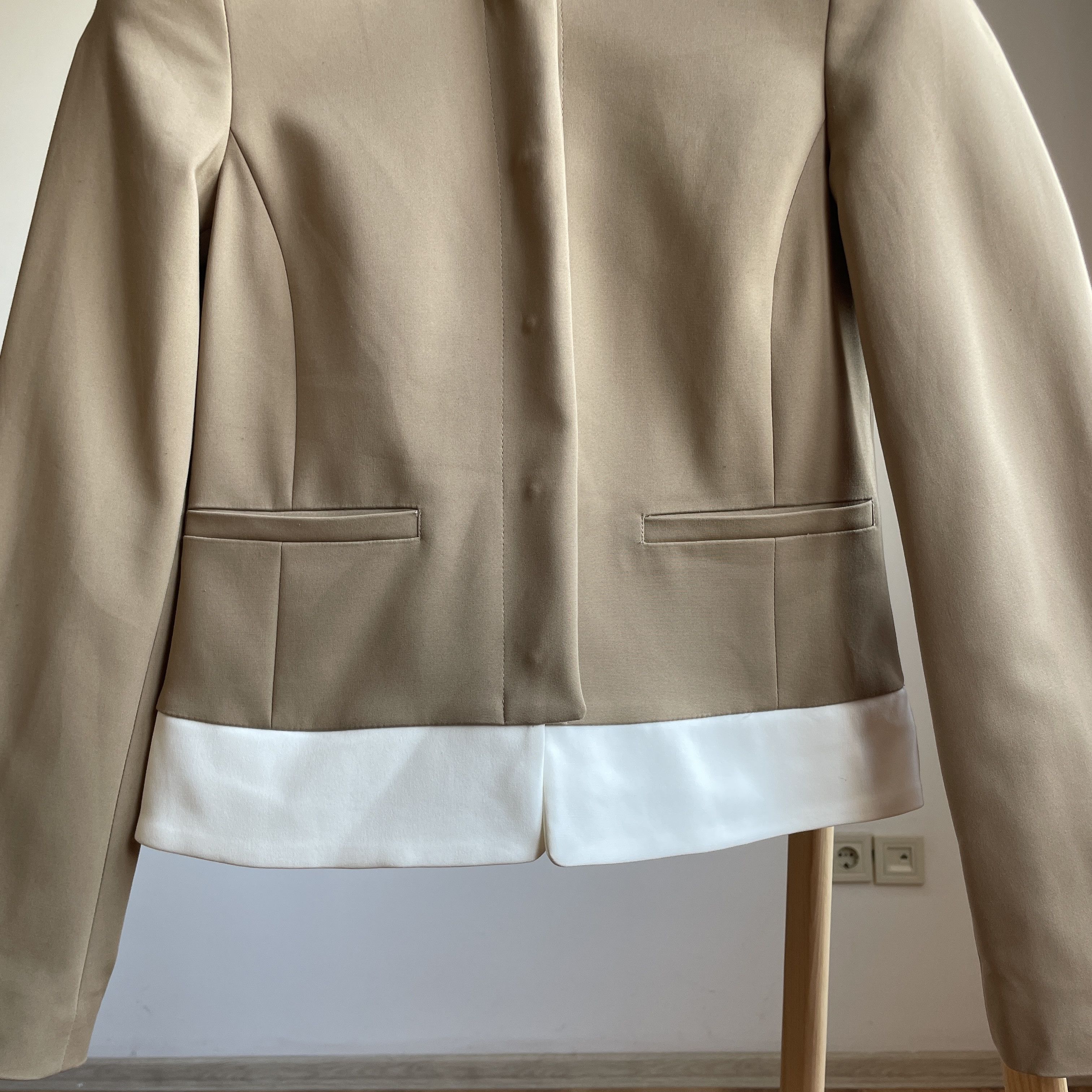 MAX&Co. Max & Co. Max Mara Womens Collarless Cotton Blend Blazer Size XS / US 0-2 / IT 36-38 - 5 Thumbnail
