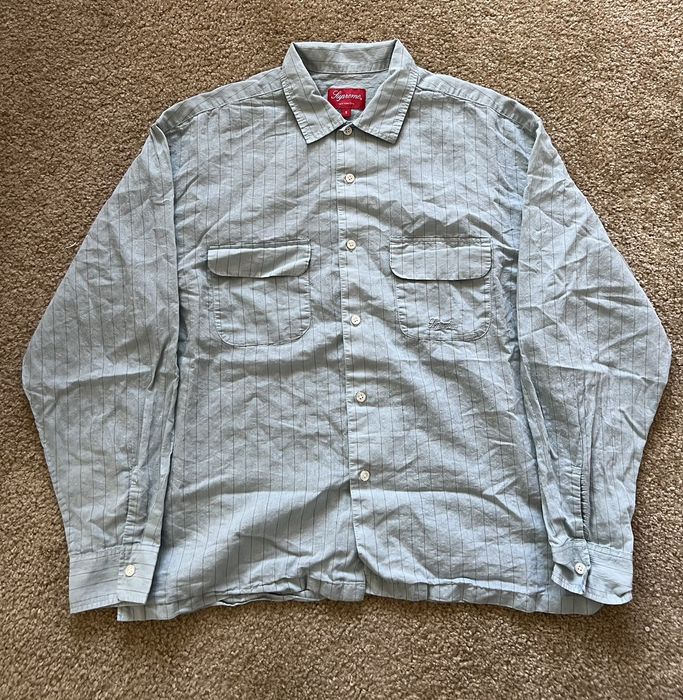 Supreme Supreme pinstripe linen shirt | Grailed