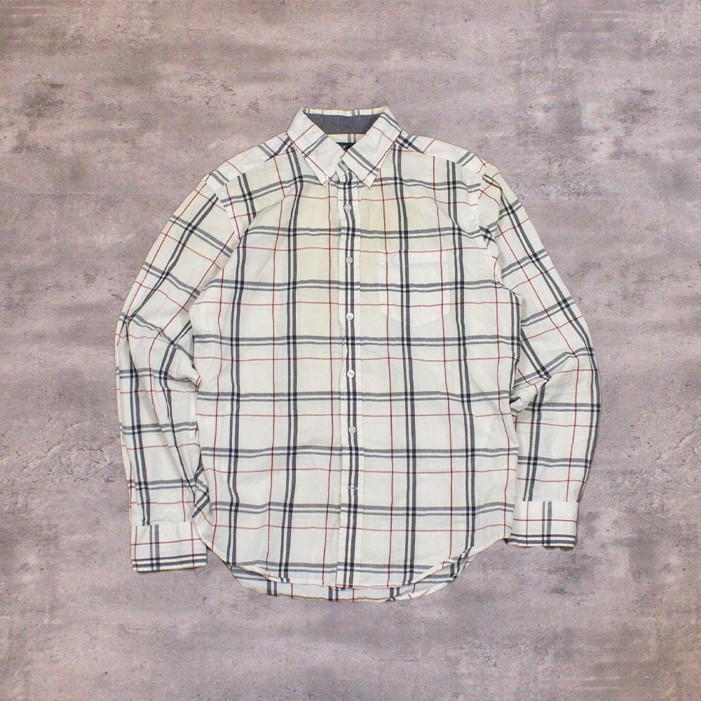 American Eagle Outfitters Y2K 00's American Eagle Nova Check White Button Up Shirt Size US M / EU 48-50 / 2 - 1 Thumbnail