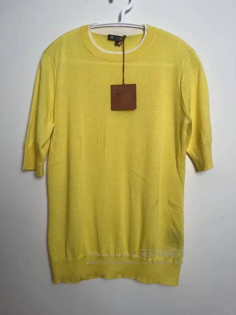 Loro Piana Loro Piana Yellow Knit Short Sleeve Top. Size M / US 6-8 / IT 42-44 - 1 Thumbnail