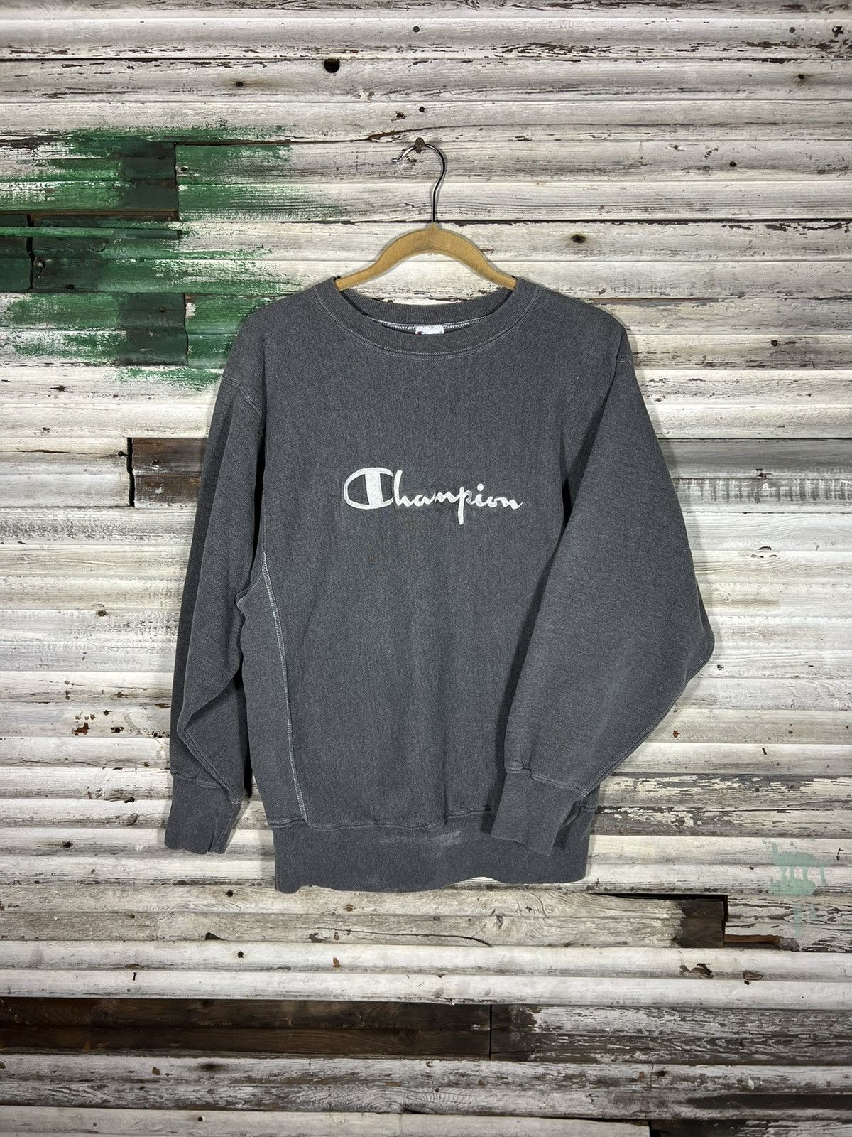 Champion × Vintage Vintage Champion Spellout Reverse Weave Sweatshirt Size US XL / EU 56 / 4 - 1 Thumbnail