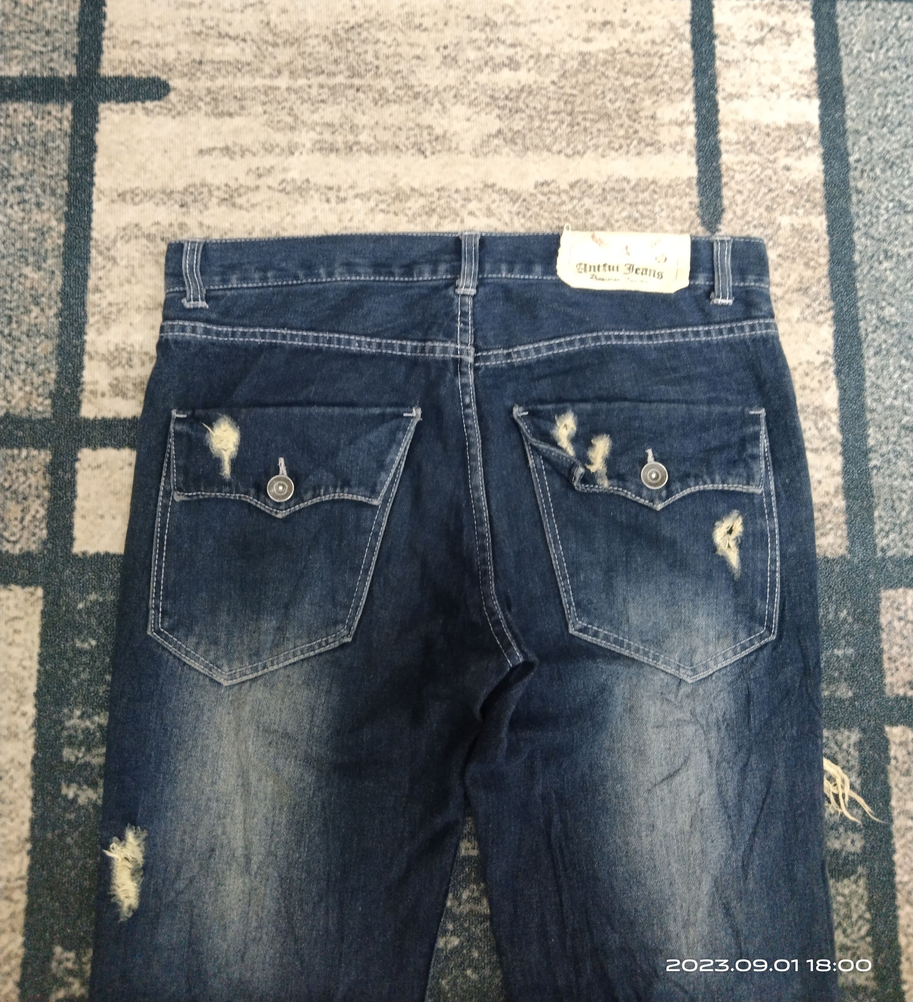 Japanese Brand SiCK RIPED ANTFUL DENIM PANTS Size US 33 - 5 Thumbnail