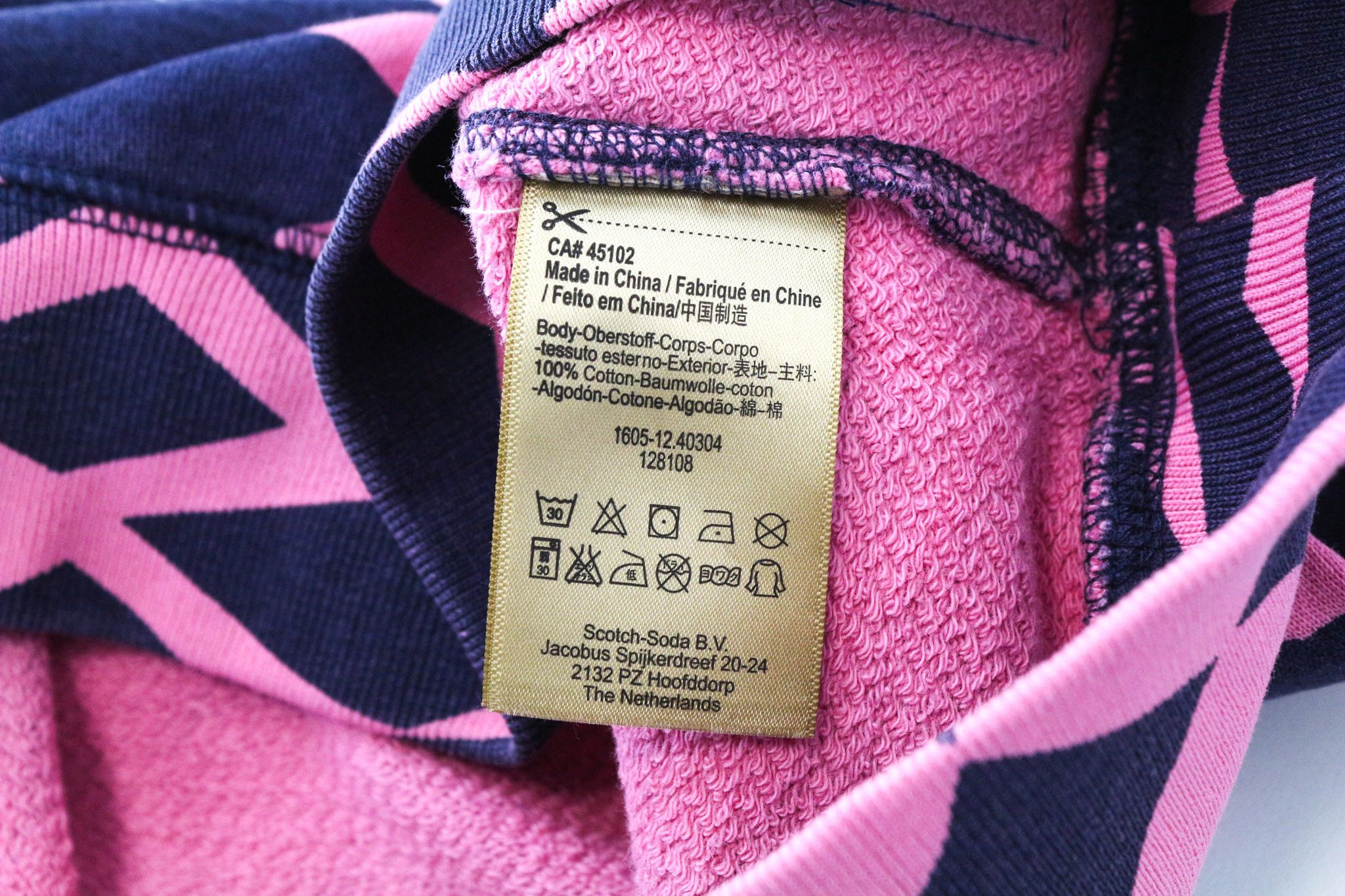 Scotch & Soda M Pink Patterned Cotton Fleece Crew Sweatshirt 74577 Size US M / EU 48-50 / 2 - 7 Thumbnail