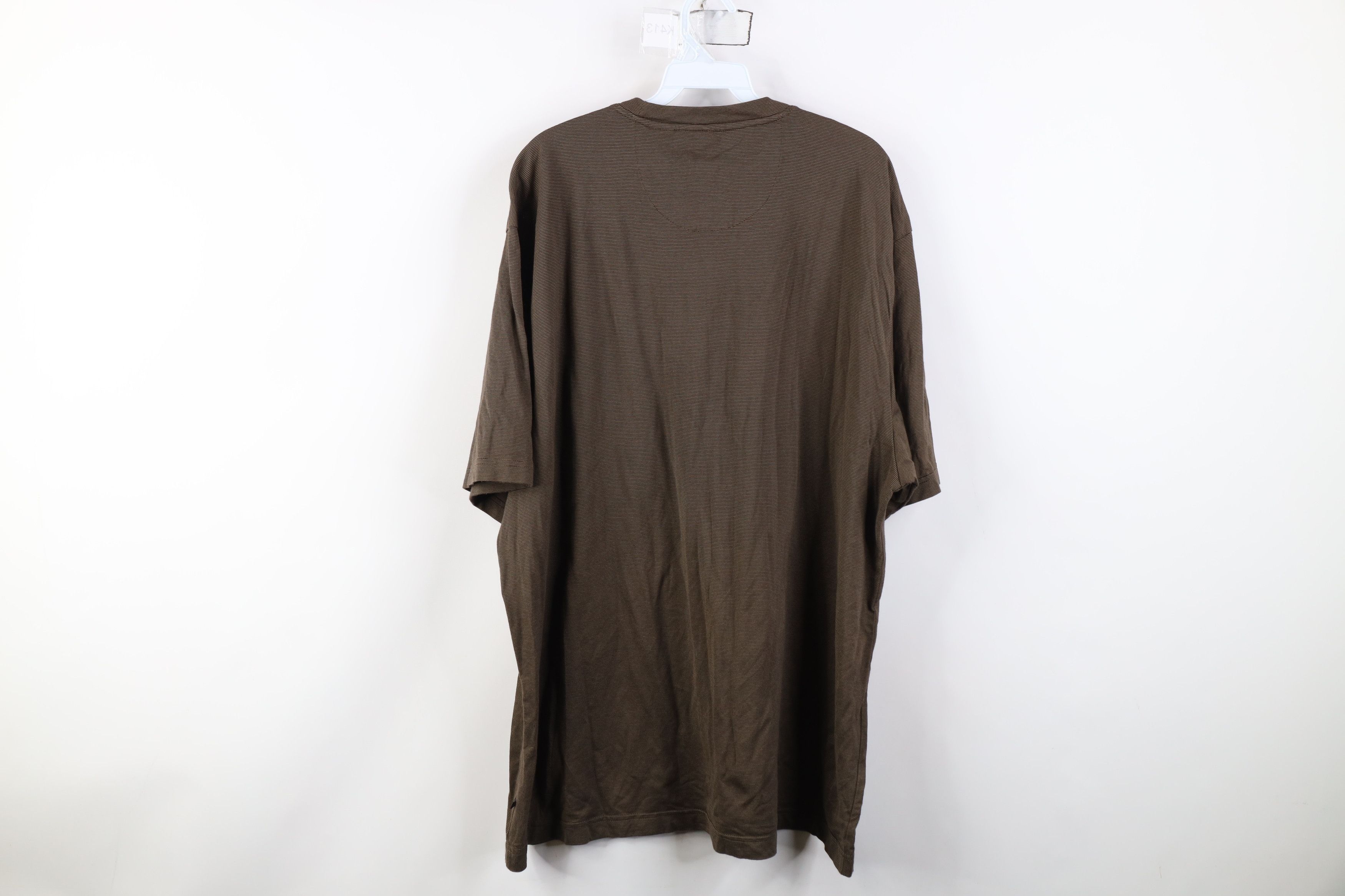 Vintage Vintage 90s Y2K Streetwear Blank Striped Knit T-Shirt Brown Size US XXL / EU 58 / 5 - 9 Thumbnail