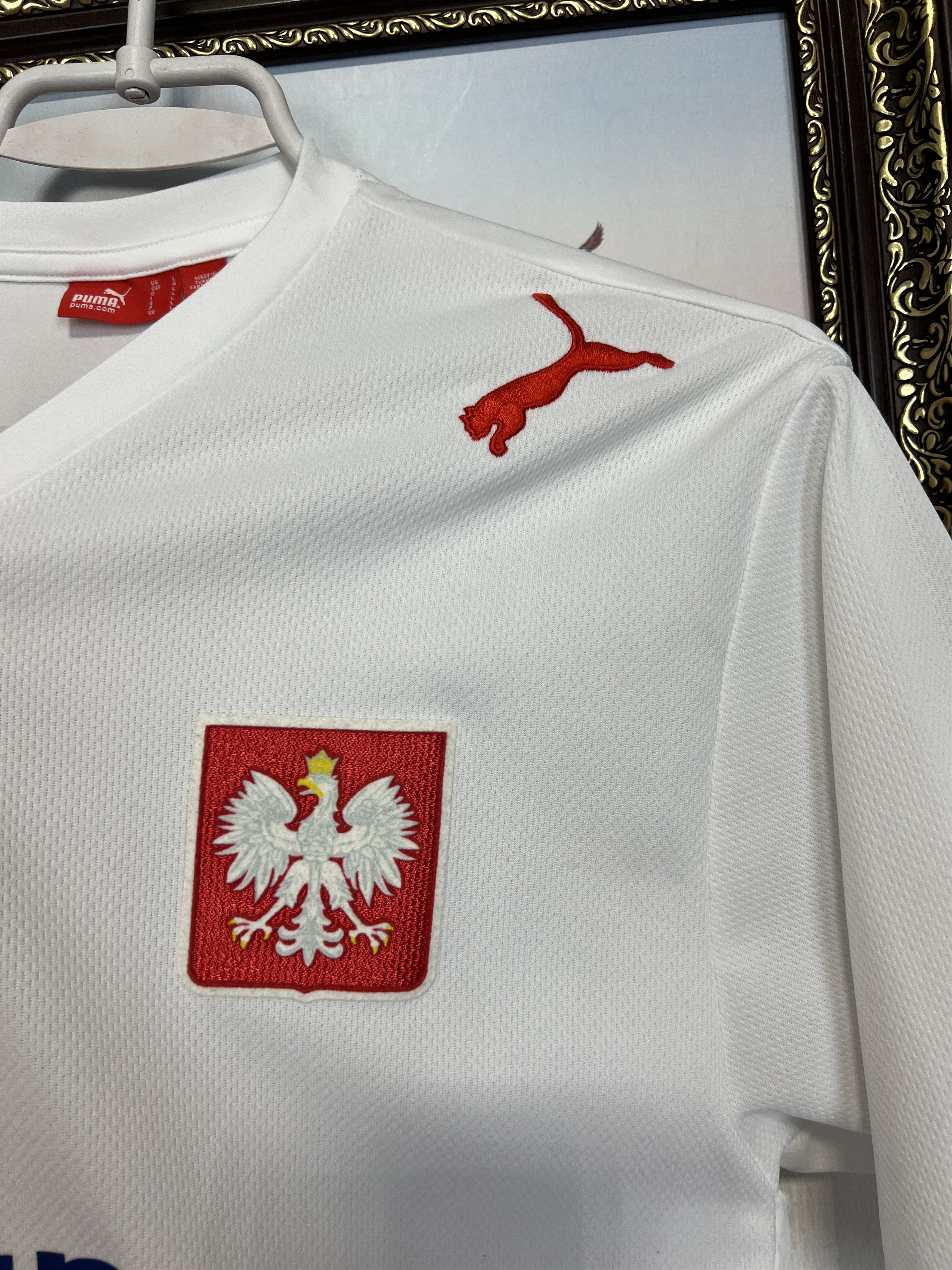 Puma Poland Home football shirt 2008 Soccer Puma Jersey Trikot Size US L / EU 52-54 / 3 - 4 Thumbnail