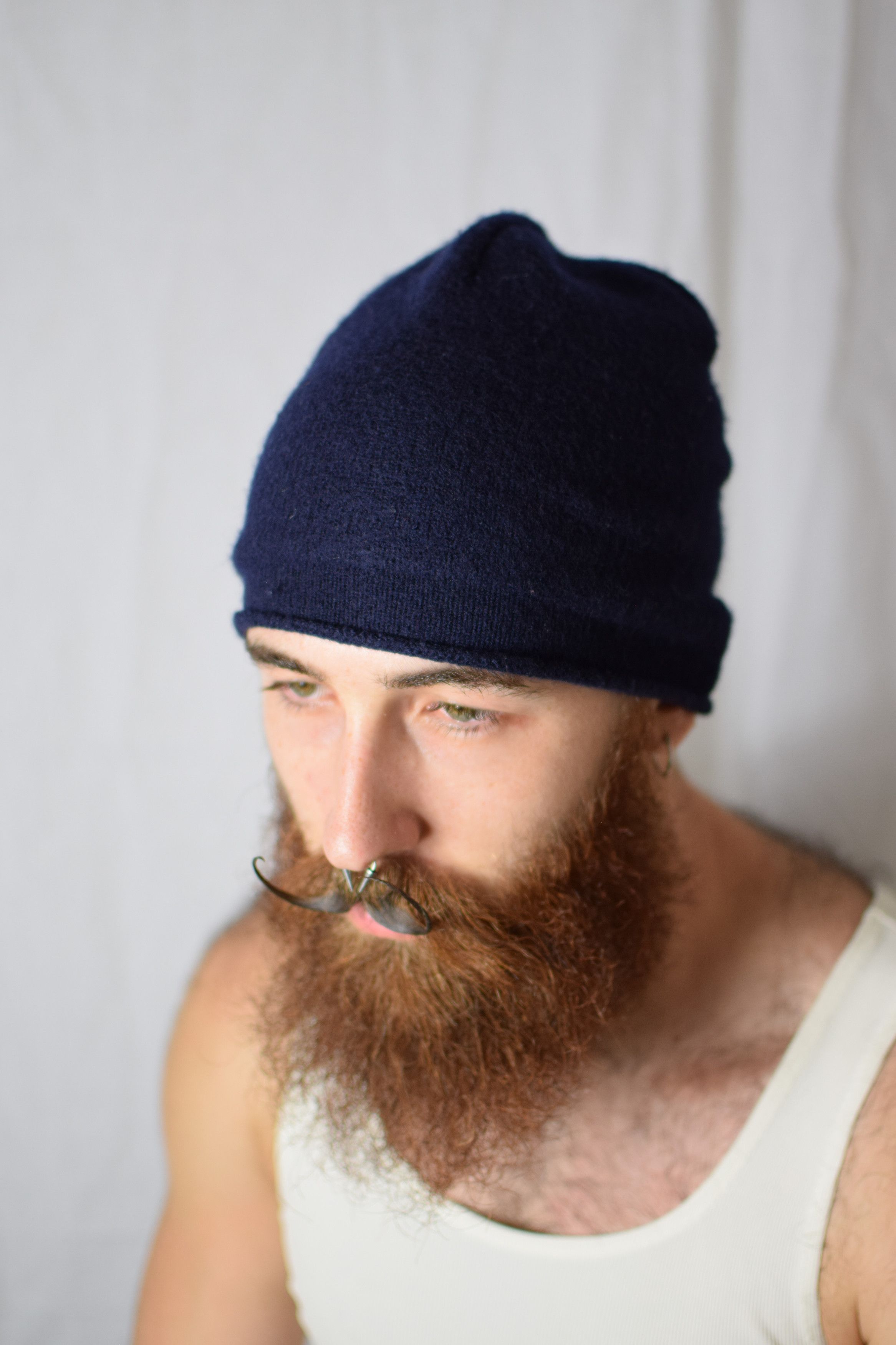 image of Yohji Yamamoto YYPH Blue Knit Cap - Ht-H01-164, Men's