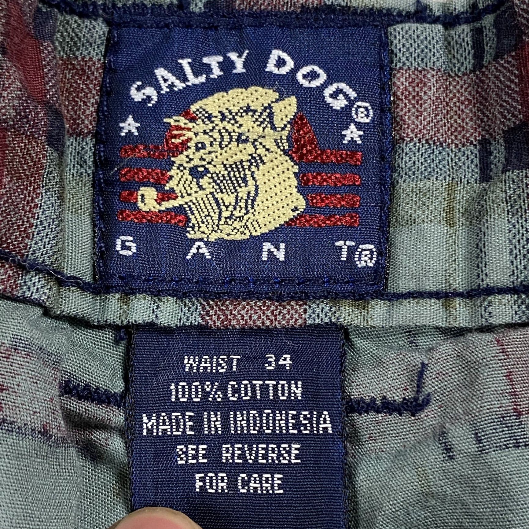 Gant VINTAGE GANT SALTY DOG MENS PLAID CHINO SHORT 34 BLUE 100% COTTON BEACH SHIP/SHIPPING? Size US 34 / EU 50 - 3 Thumbnail