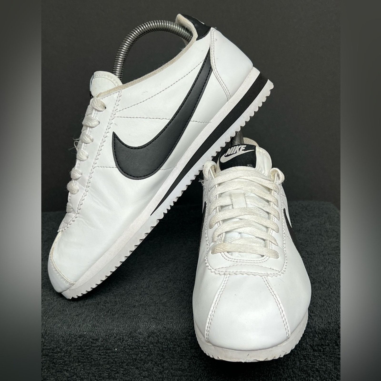 Nike Nike Classic Cortez Leather White Black Women's Sneakers Size US 8.5 / IT 38.5 - 3 Thumbnail