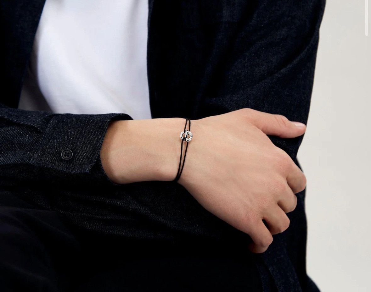 Le Gramme Le Gramme Bracelet Interlaced Cord Silver Black 3g Size ONE SIZE - 4 Thumbnail