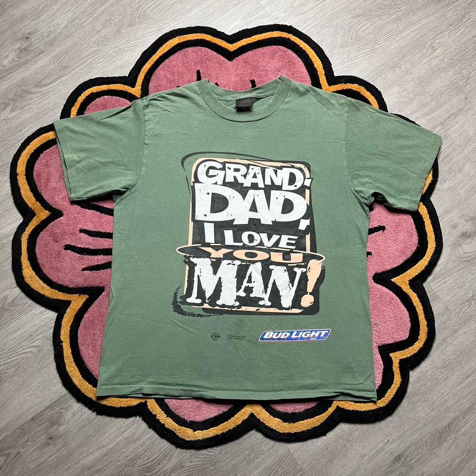 Budweiser × Vintage Vintage 90’s Bud Light Granddad I Love You man T-shirt Size US XL / EU 56 / 4 - 1 Thumbnail