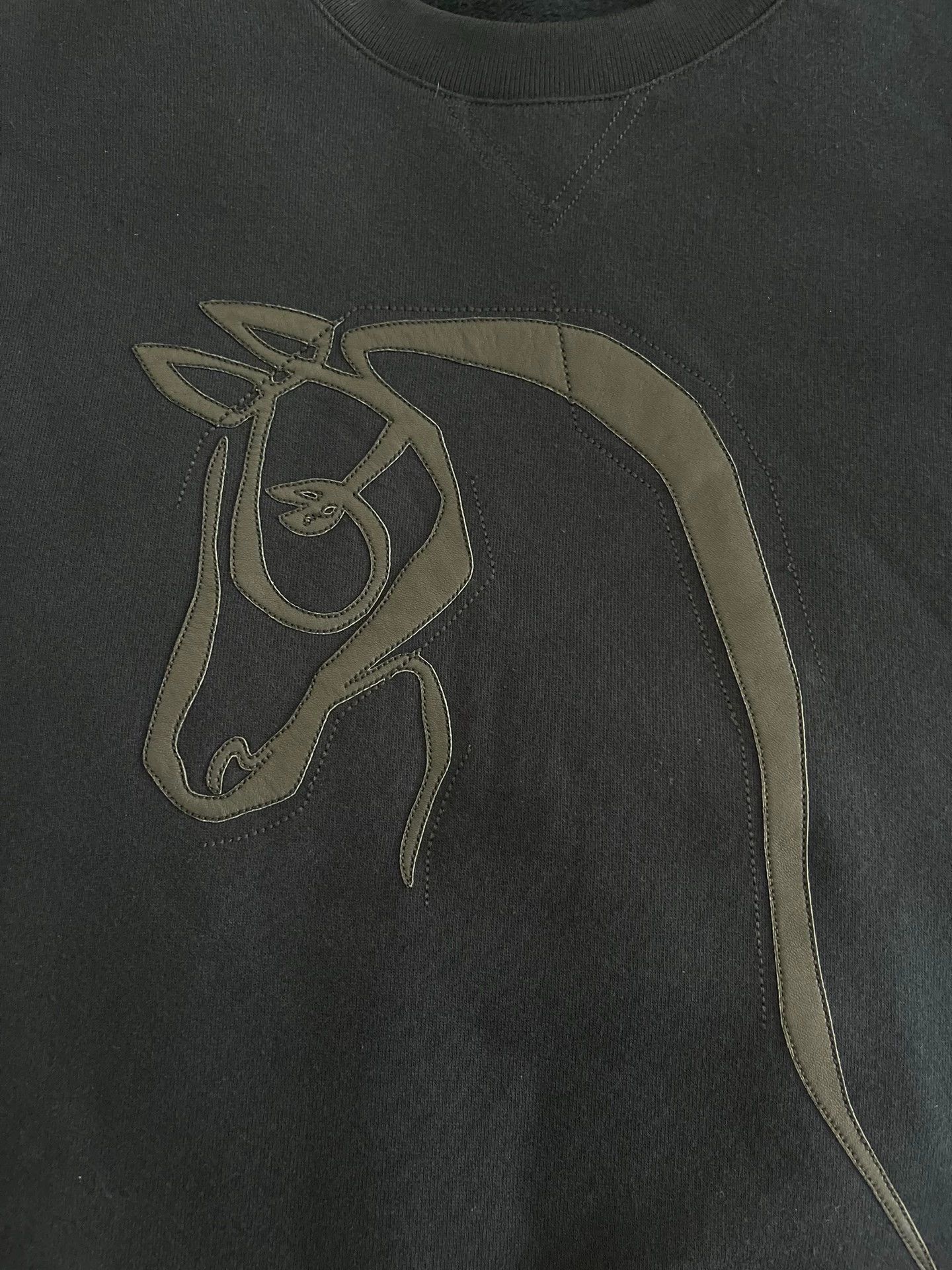 Hermes Hermes Classic Men's Sweatshirt L Horse Logo Leather Panel Size US L / EU 52-54 / 3 - 4 Thumbnail