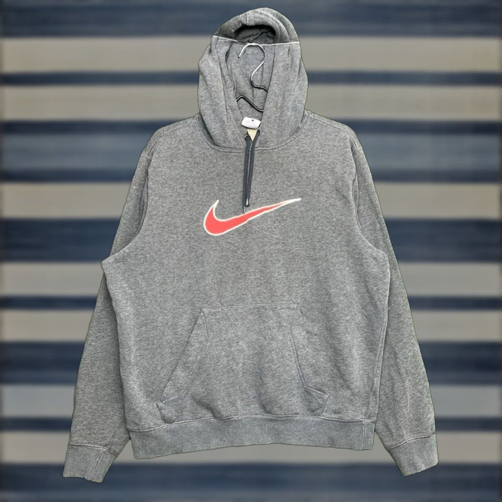 Nike VINTAGE Nike Hoodie Mens L Sweatshirt Grey Y2K 2000s Sportswear Activewear Fleece Hooded Logo Sweatshirt Size US L / EU 52-54 / 3 - 1 Thumbnail