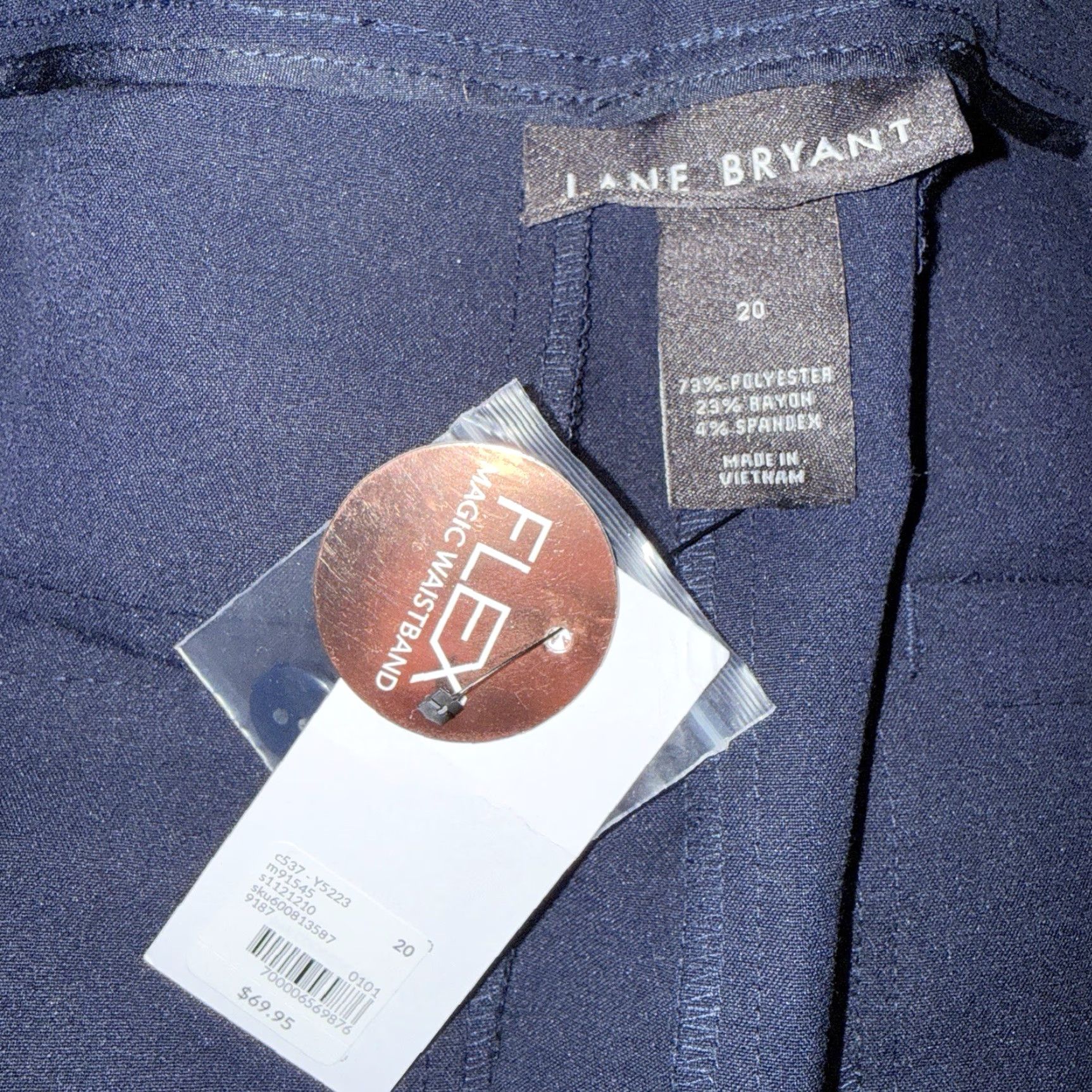 Vintage Lane Bryant Polyester Blend Dress Pants NWT The Perfect Drape Straight Mid Rise Womens 20 Denim Blue Casual Pants Size ONE SIZE - 4 Thumbnail
