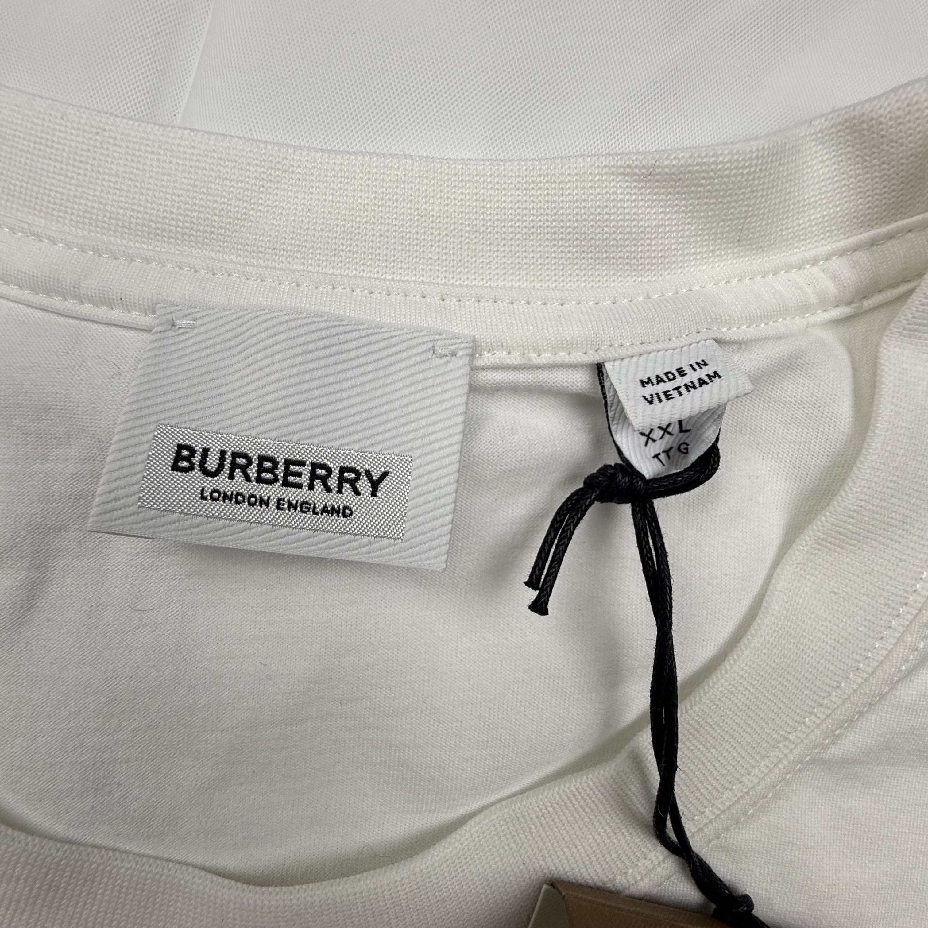 Burberry Burberry Ellison Horseferry Print White Cotton T-Shirt XXL Size US XXL / EU 58 / 5 - 4 Thumbnail