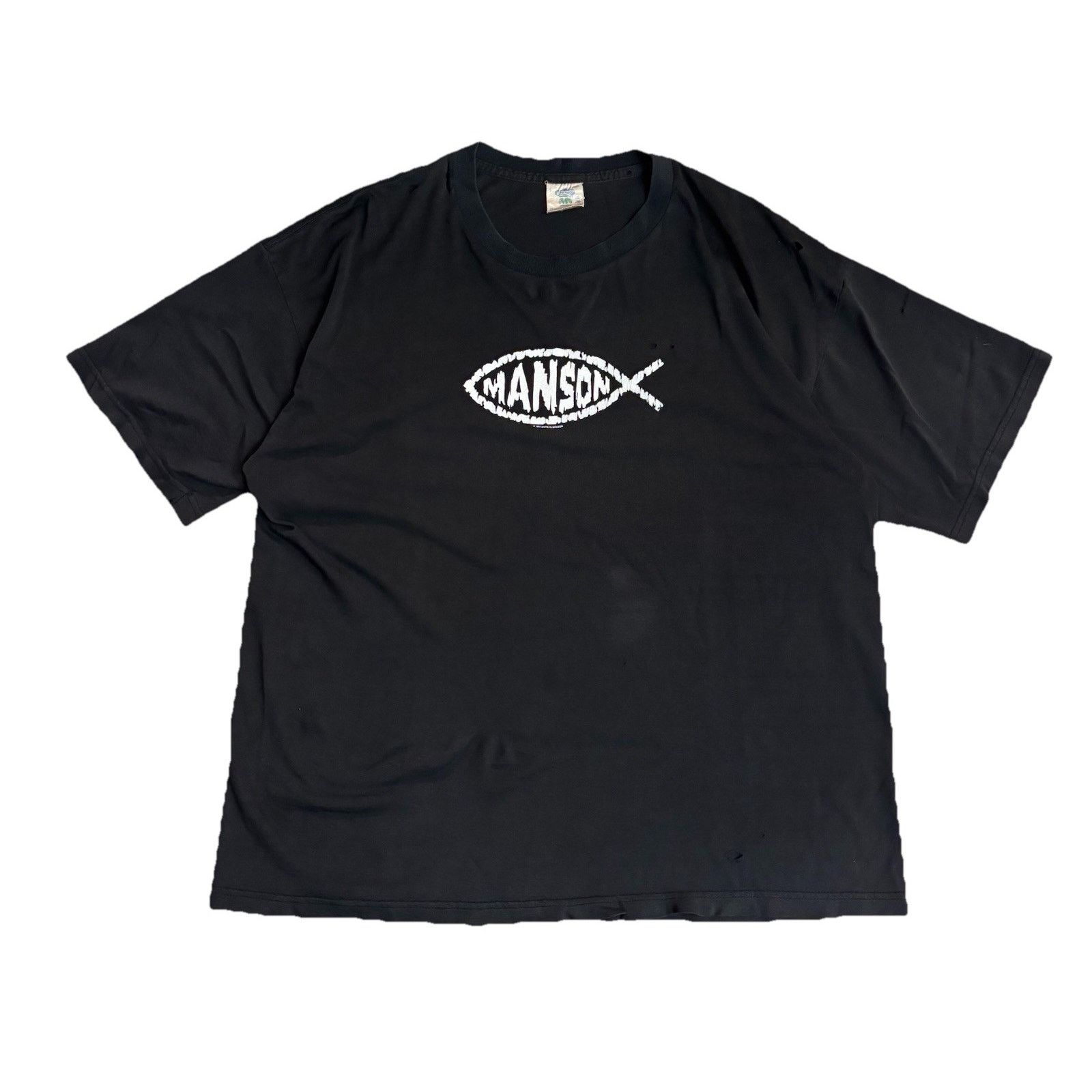 Vtg 1997 Marilyn Manson Fish Band XL Distressed No Dry Rot*