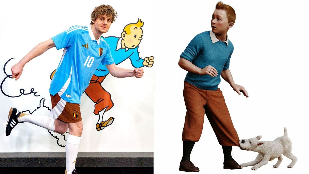 Adidas × Vintage NWT BELGIUM ADIDAS 2024 EURO FOOTBALL AWAY JERSEY #10 TINTIN Size US XXL / EU 58 / 5 - 17 Thumbnail