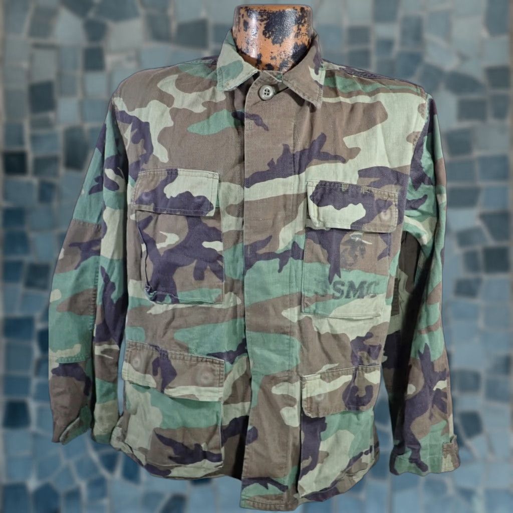 Vintage VINTAGE USMC Military Jacket Coat Mens Small USMC Woodland 80s 1985 Size US S / EU 44-46 / 1 - 1 Thumbnail
